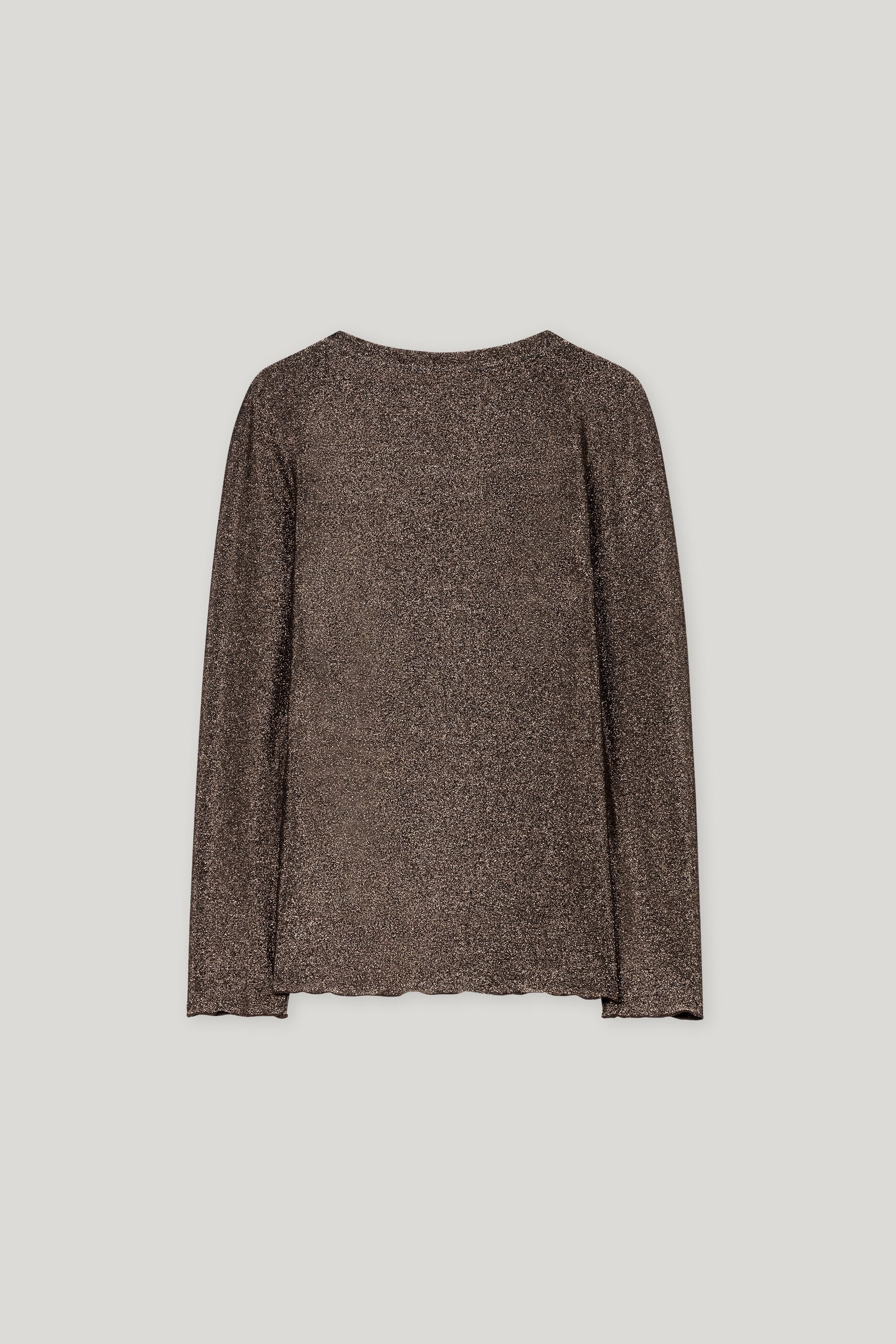 Langarm-Shirt mit Glanzeffekt - espresso - Standard | Artikel Rück