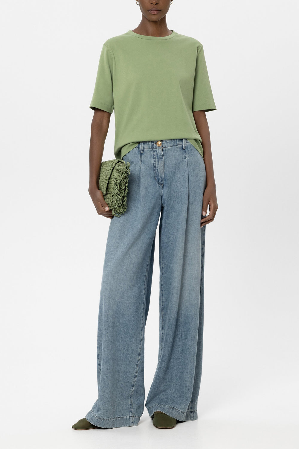 Basic-T-Shirt - moss green - Standard