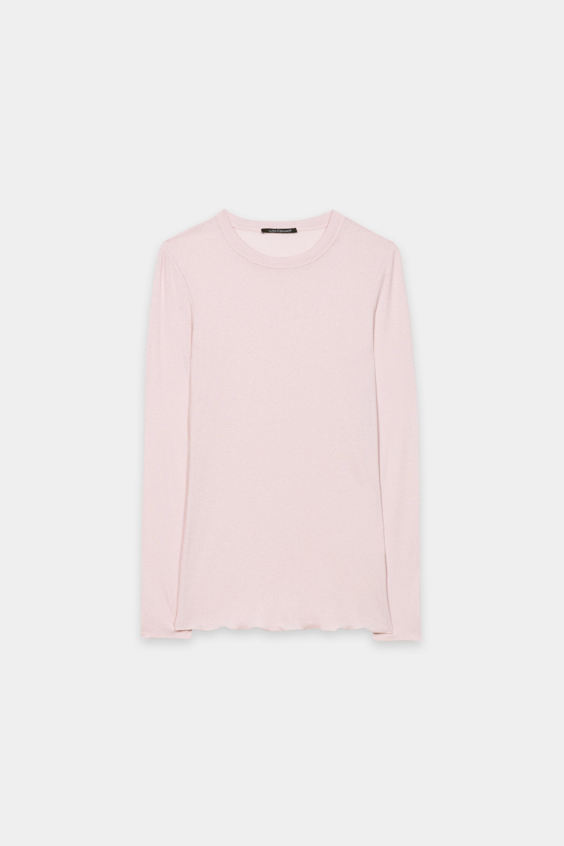 Glanz-Rundhalsshirt - creamy blush - Standard | Artikel Front