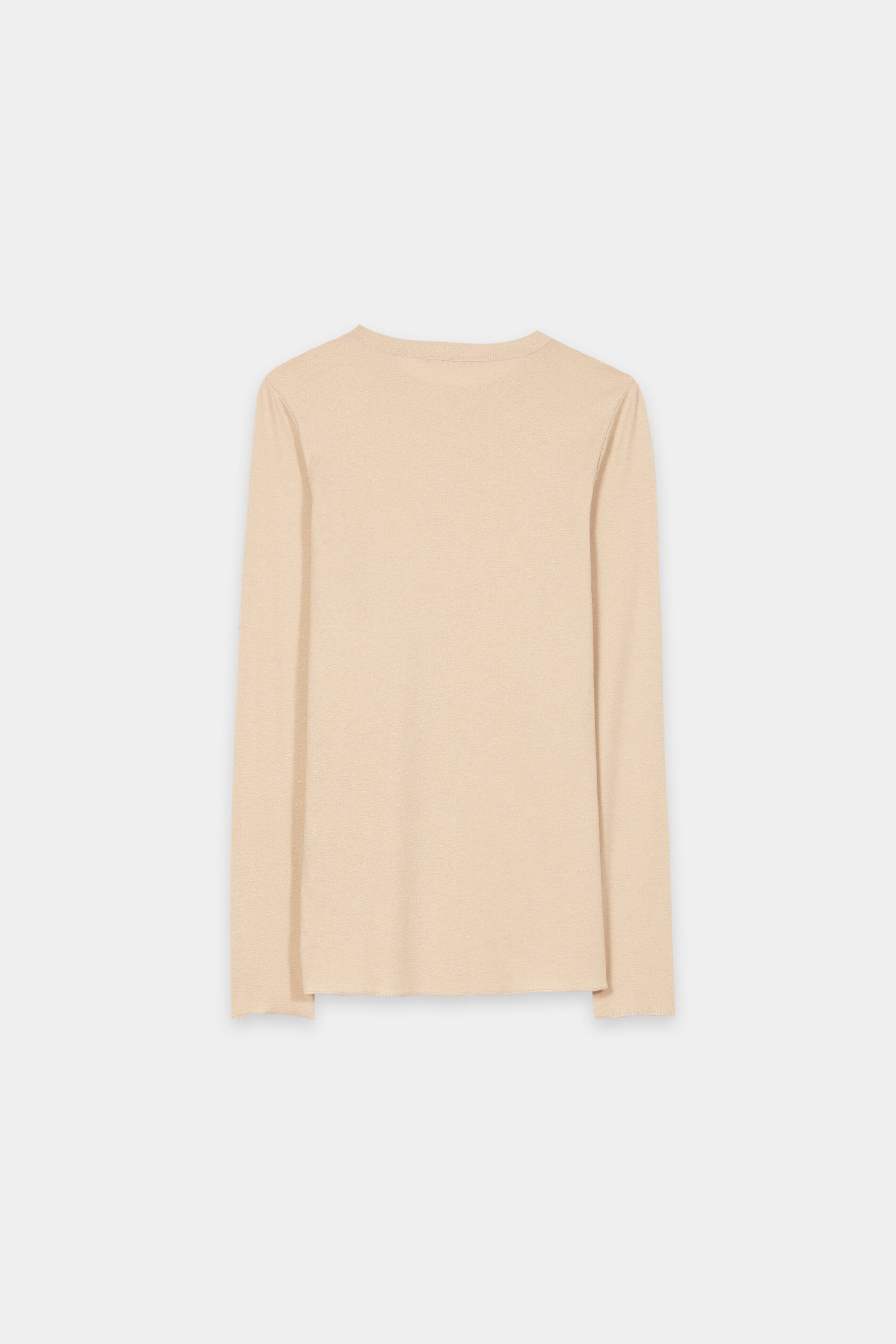 Glanz-Rundhalsshirt - soft camel - Standard | Artikel Rück