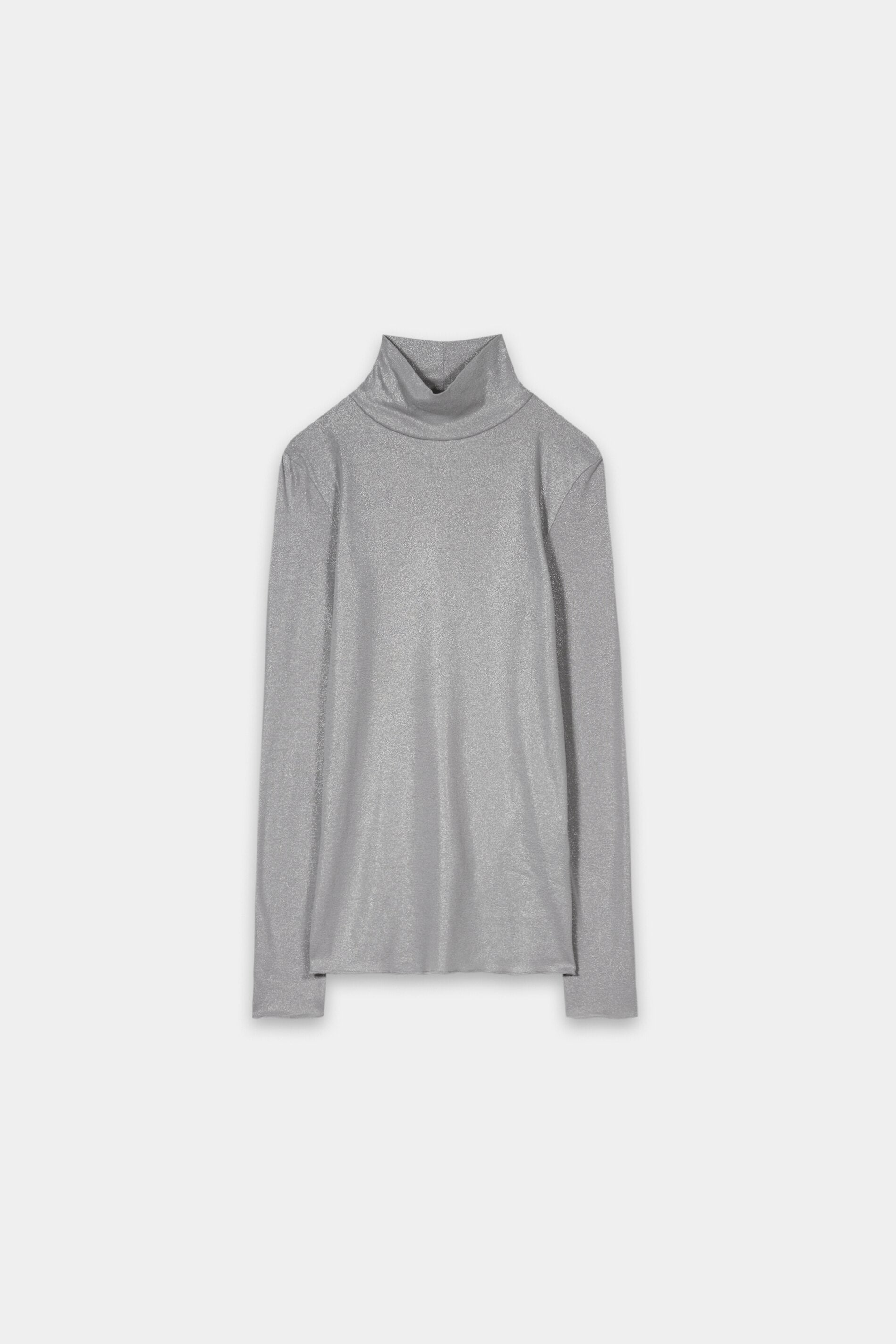 Glanz-Rollkragen-Shirt - silver - Standard | Artikel Front