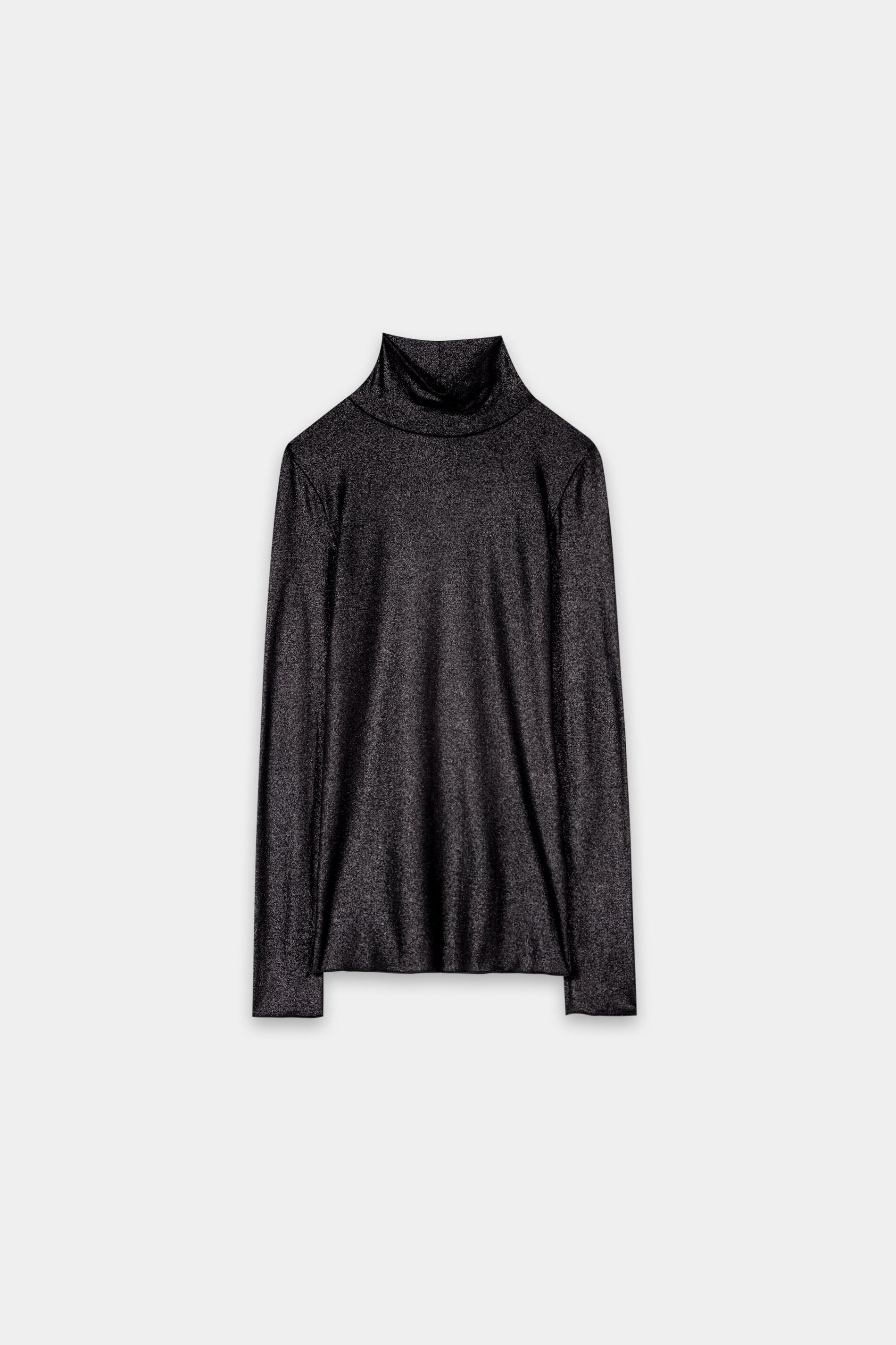 Glanz-Rollkragen-Shirt - black metal - Standard | Artikel Front