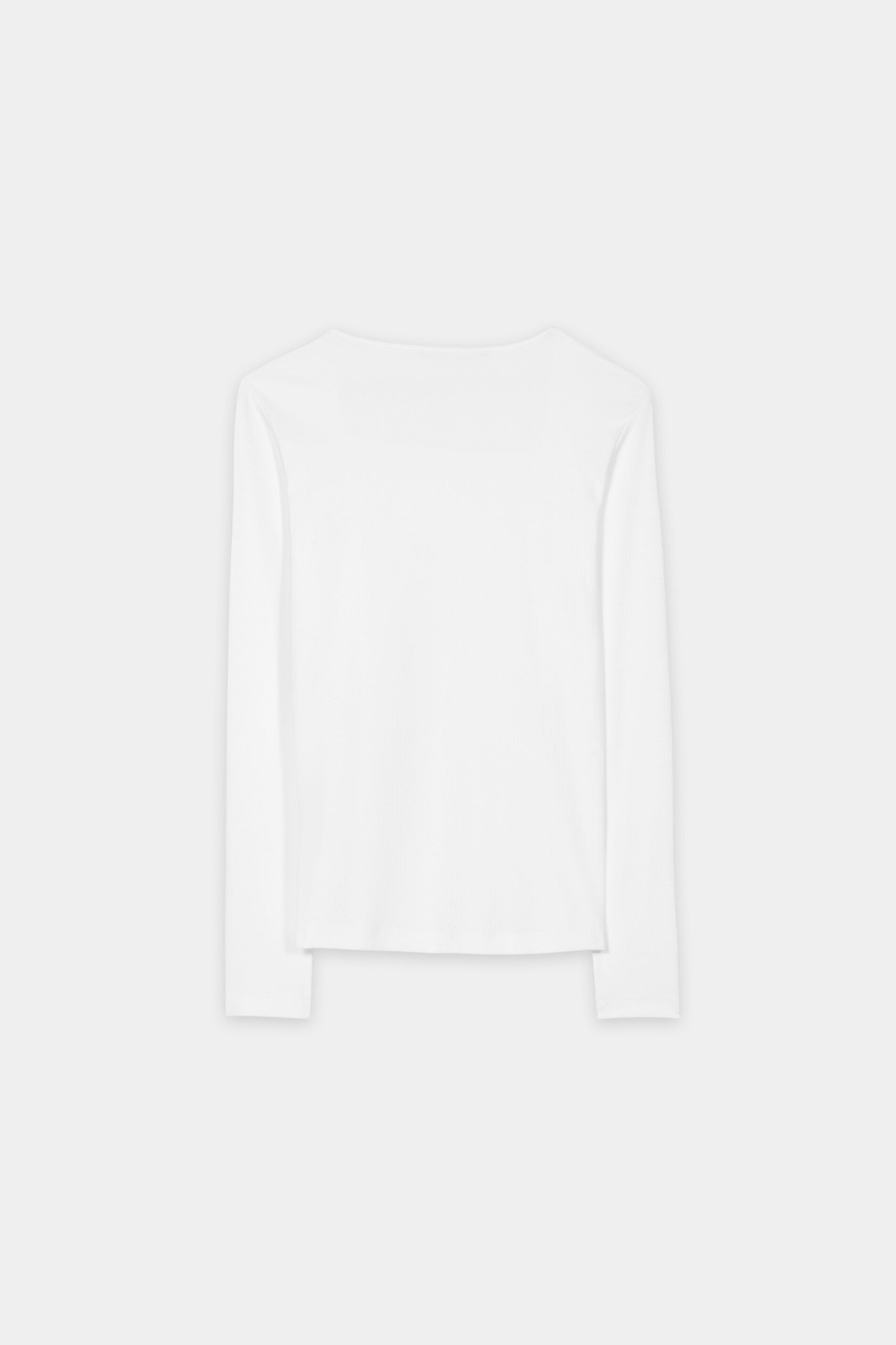 Rippshirt mit Carré-Ausschnitt - white - Standard | Artikel Rück