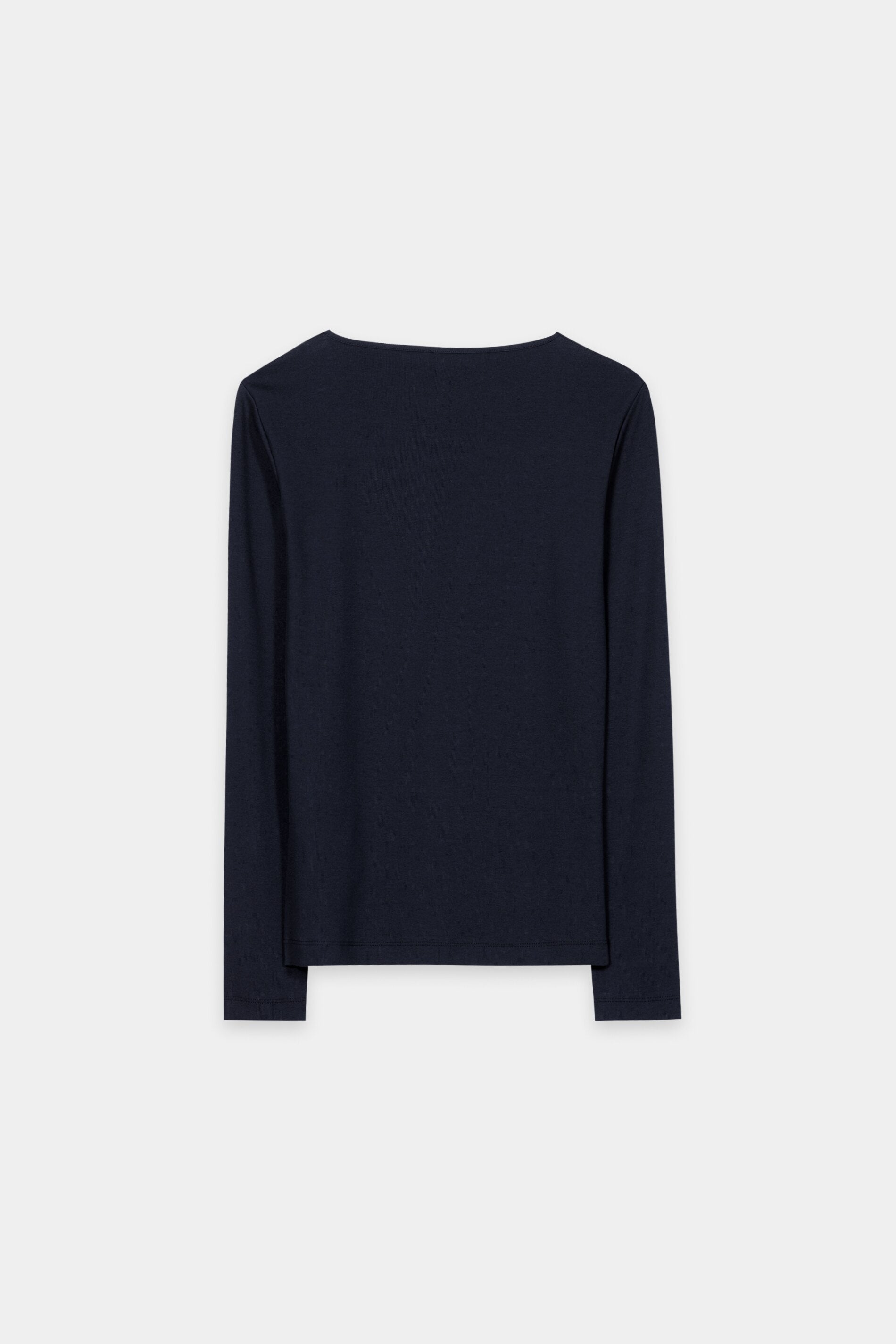 Rippshirt mit Carré-Ausschnitt - navy blue - Standard | Artikel Rück