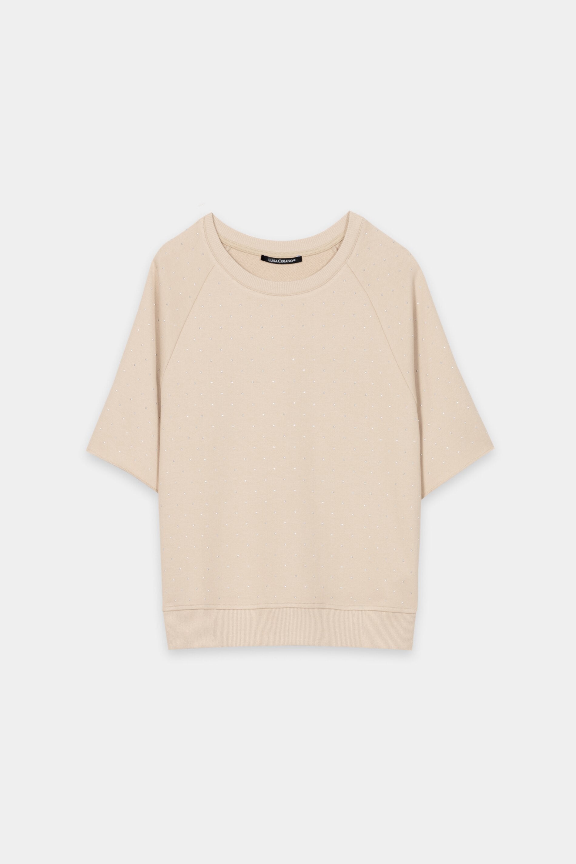 Sweatshirt mit Schmucksteinen - soft camel - Standard | Artikel Front