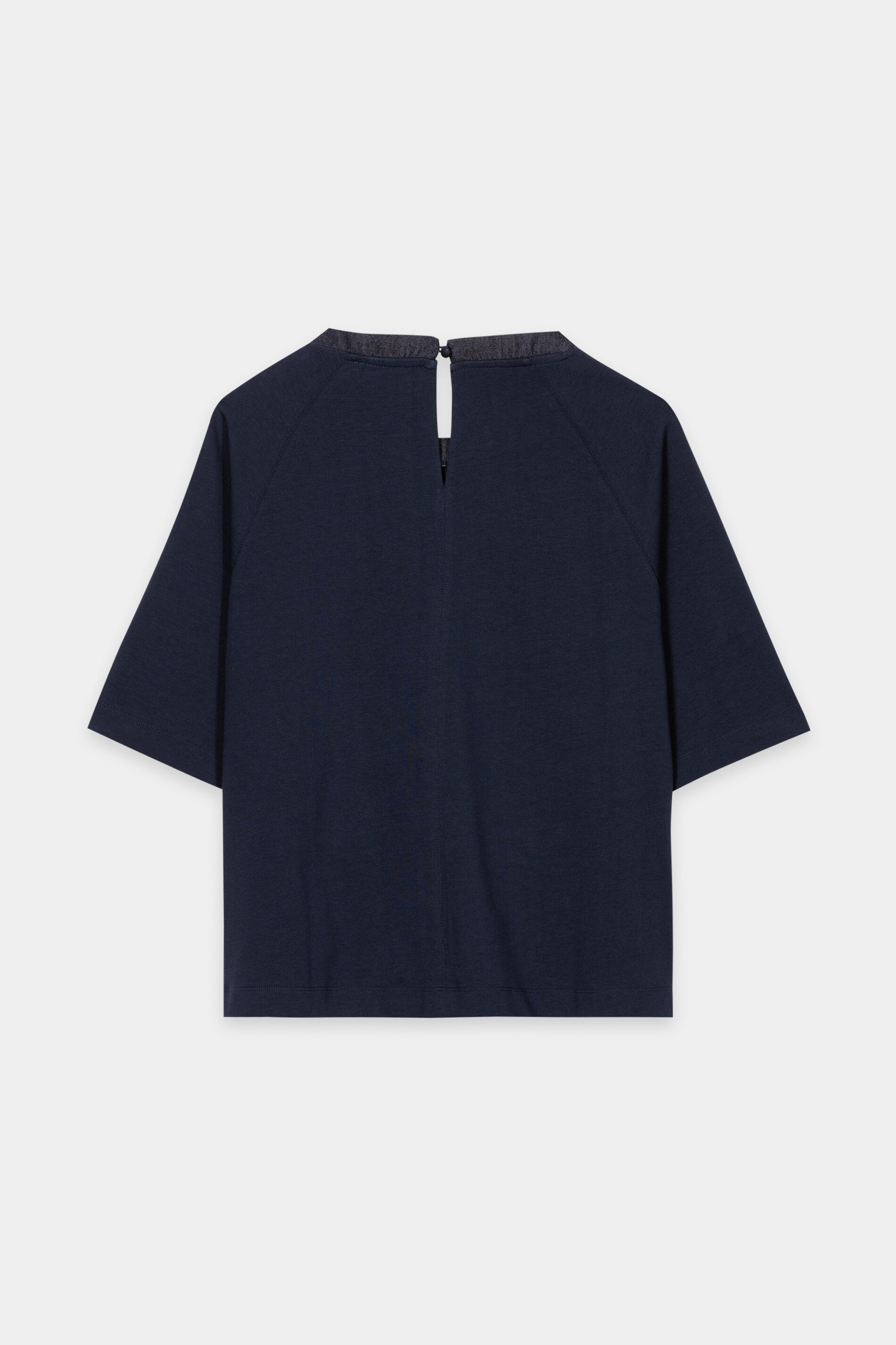 Shirt mit Denim-Patch - navy blue - Standard | Artikel Rück