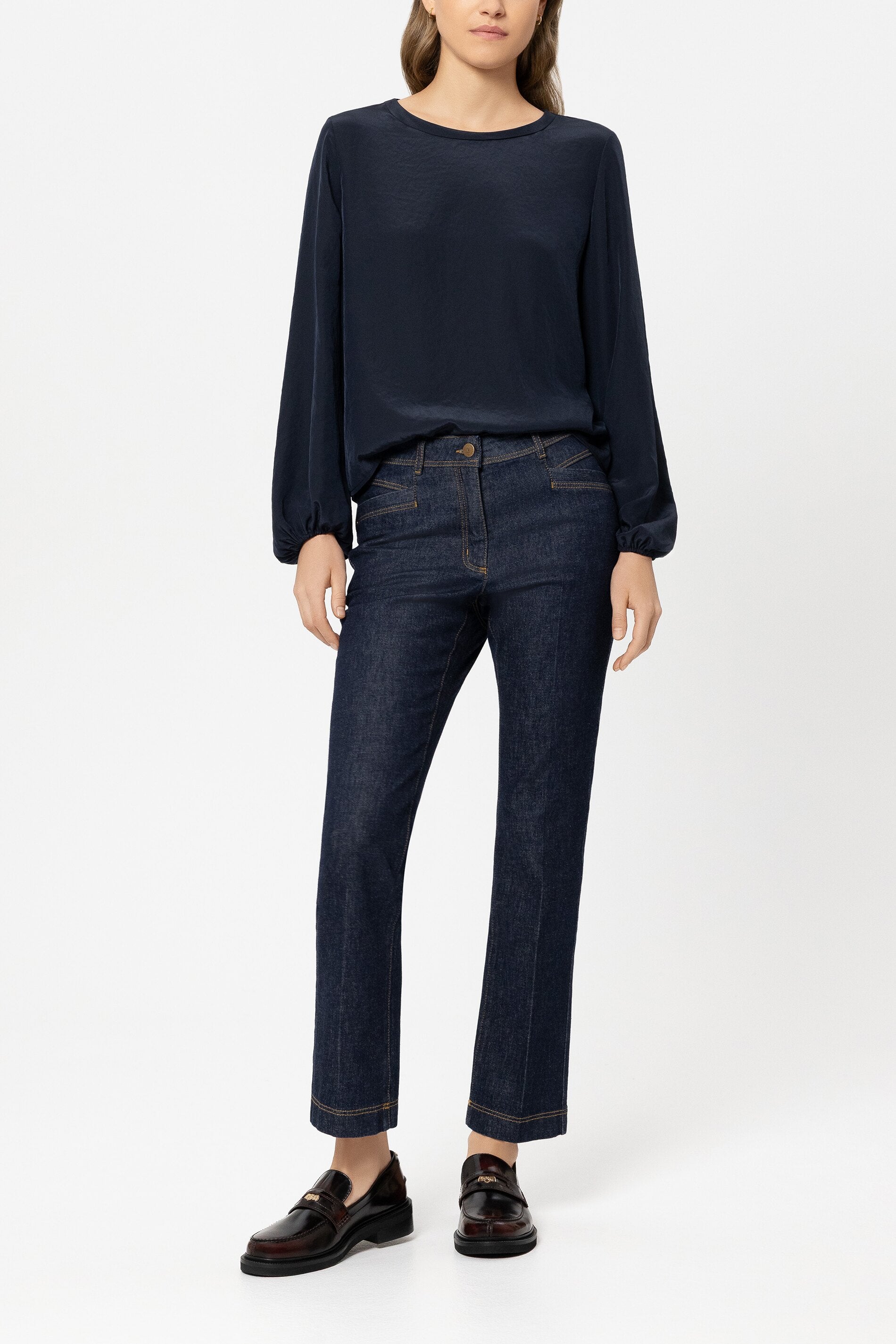 Langarm-Shirt mit Patch - navy blue - Standard | Model Front