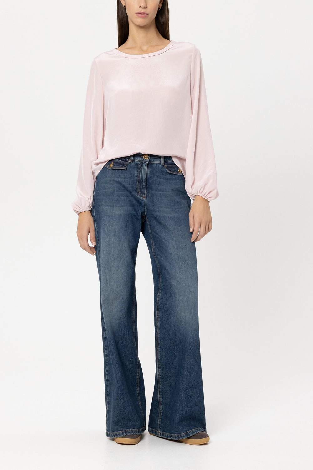 Long sleeve shirt with patch - creamy blush - Standard