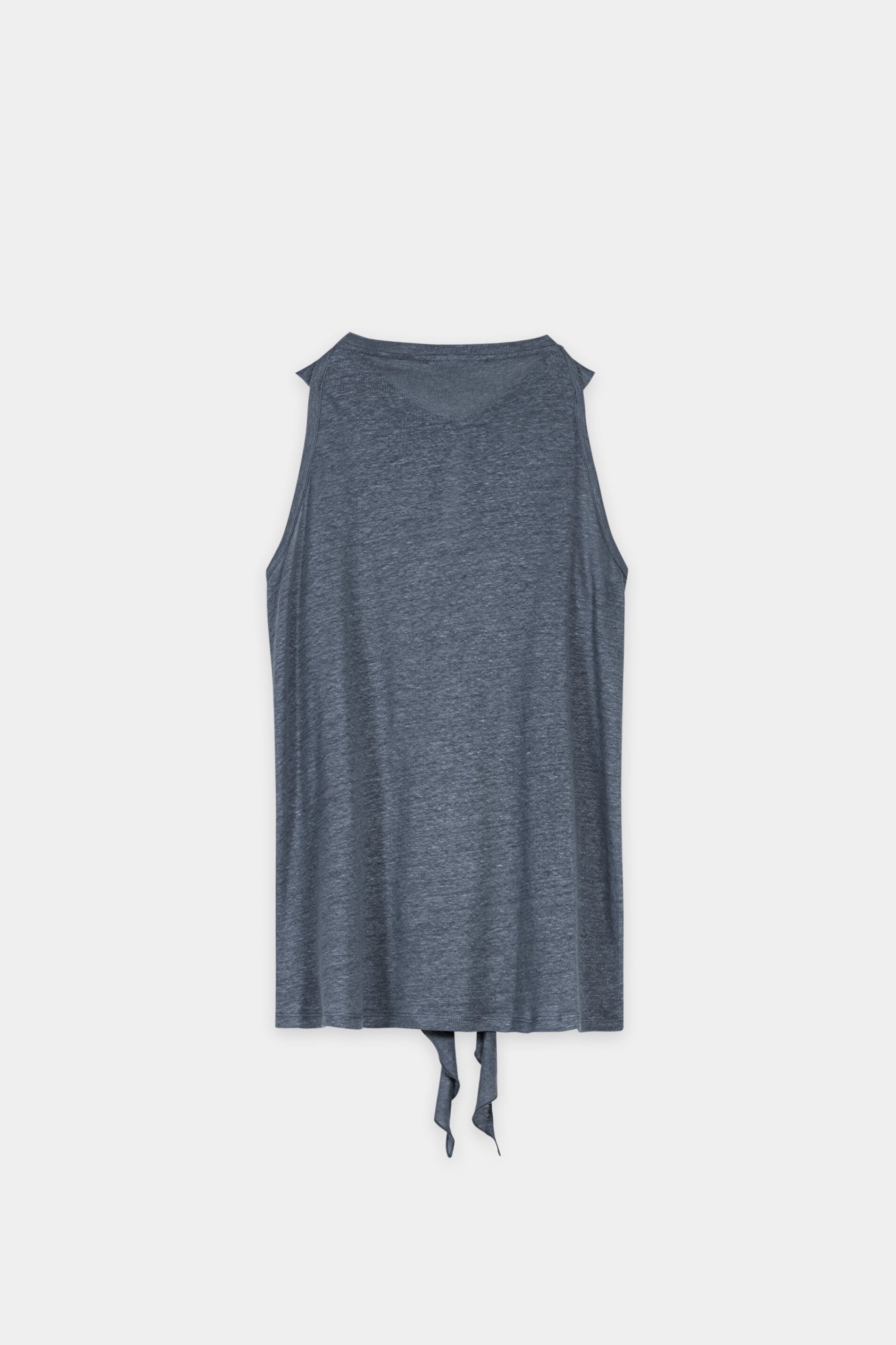 Leinen-Neckholder-Shirt - tinted blue - Standard | Artikel Rück