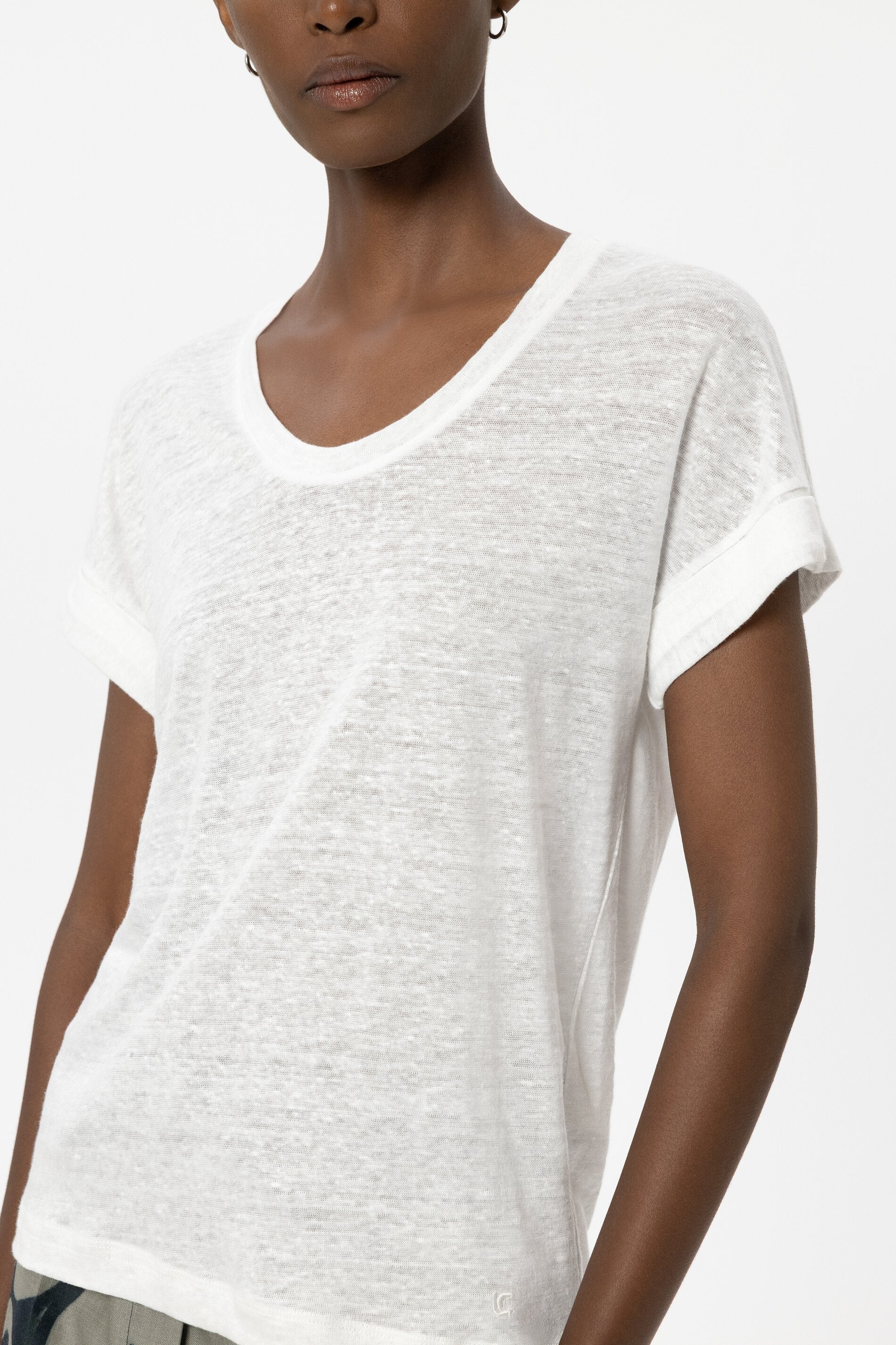 Leinen-T-Shirt - white - Standard | Model Detail