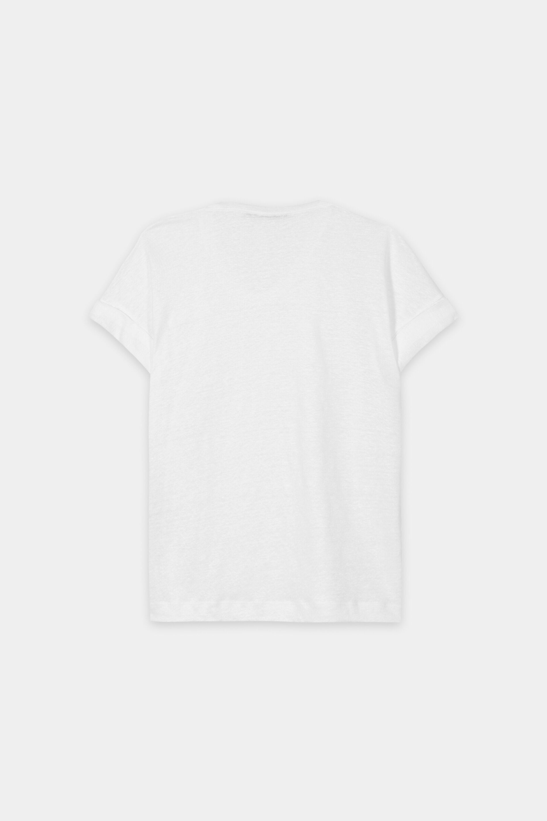 Leinen-T-Shirt - white - Standard | Artikel Rück
