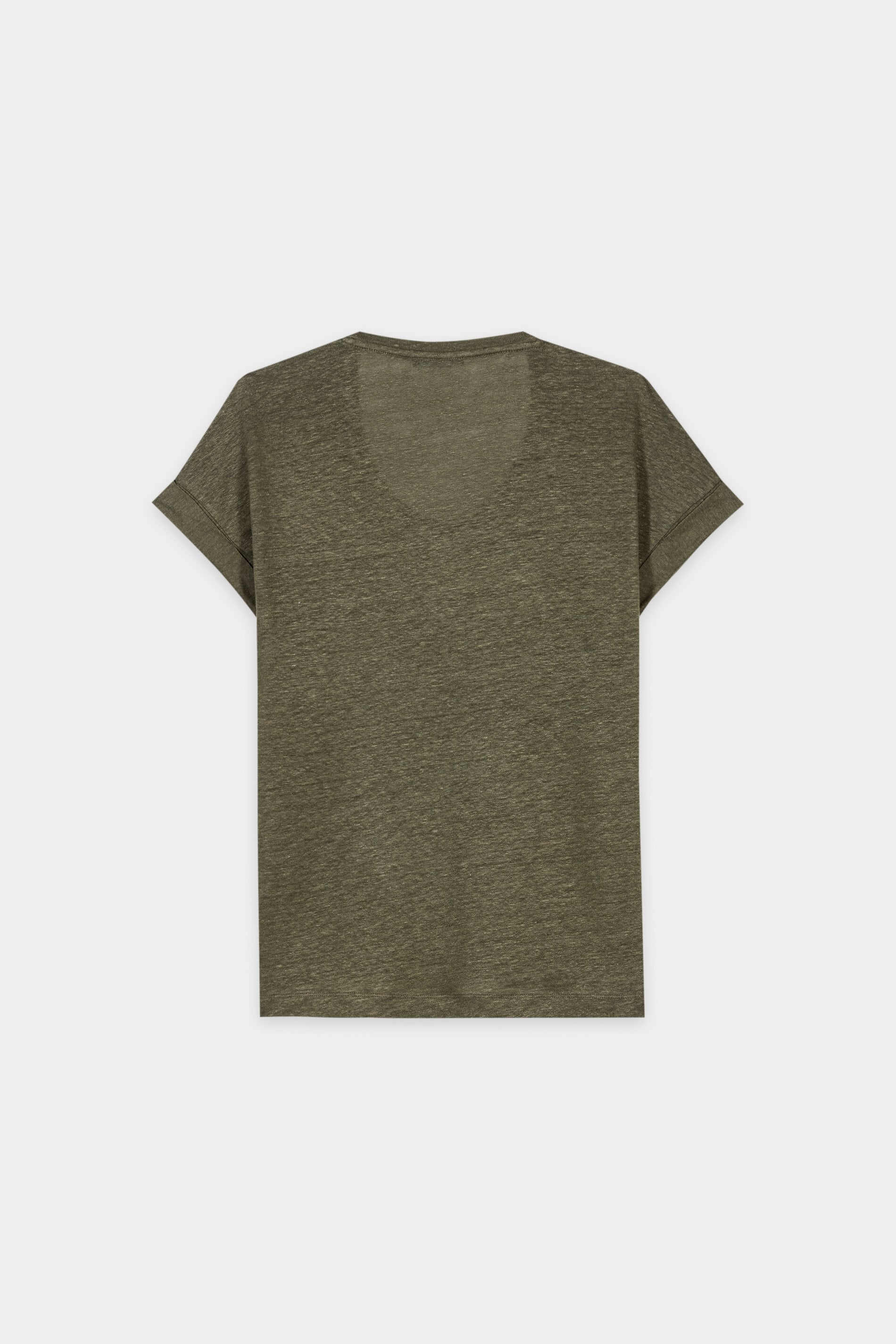 Leinen-T-Shirt - khaki - Standard | Artikel Rück