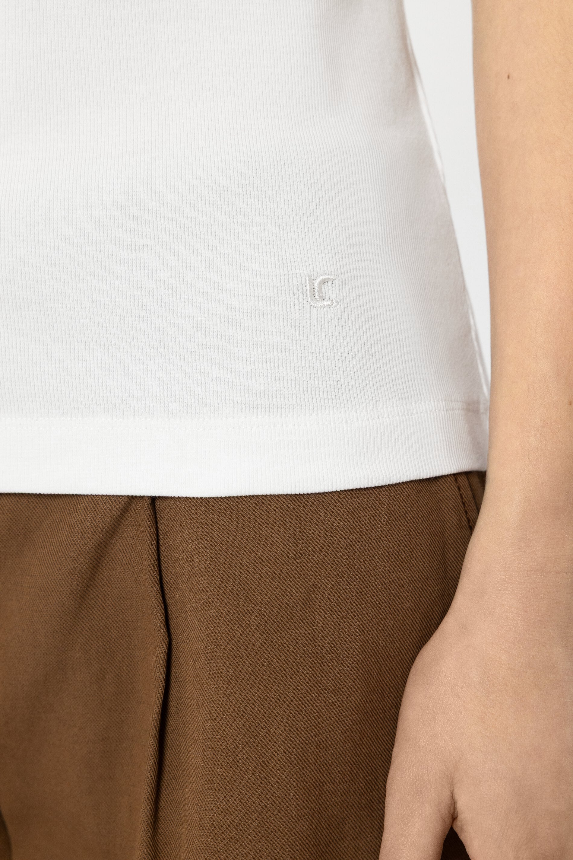Halbarm-Shirt in Ripp-Optik - white - Standard | Model Detail