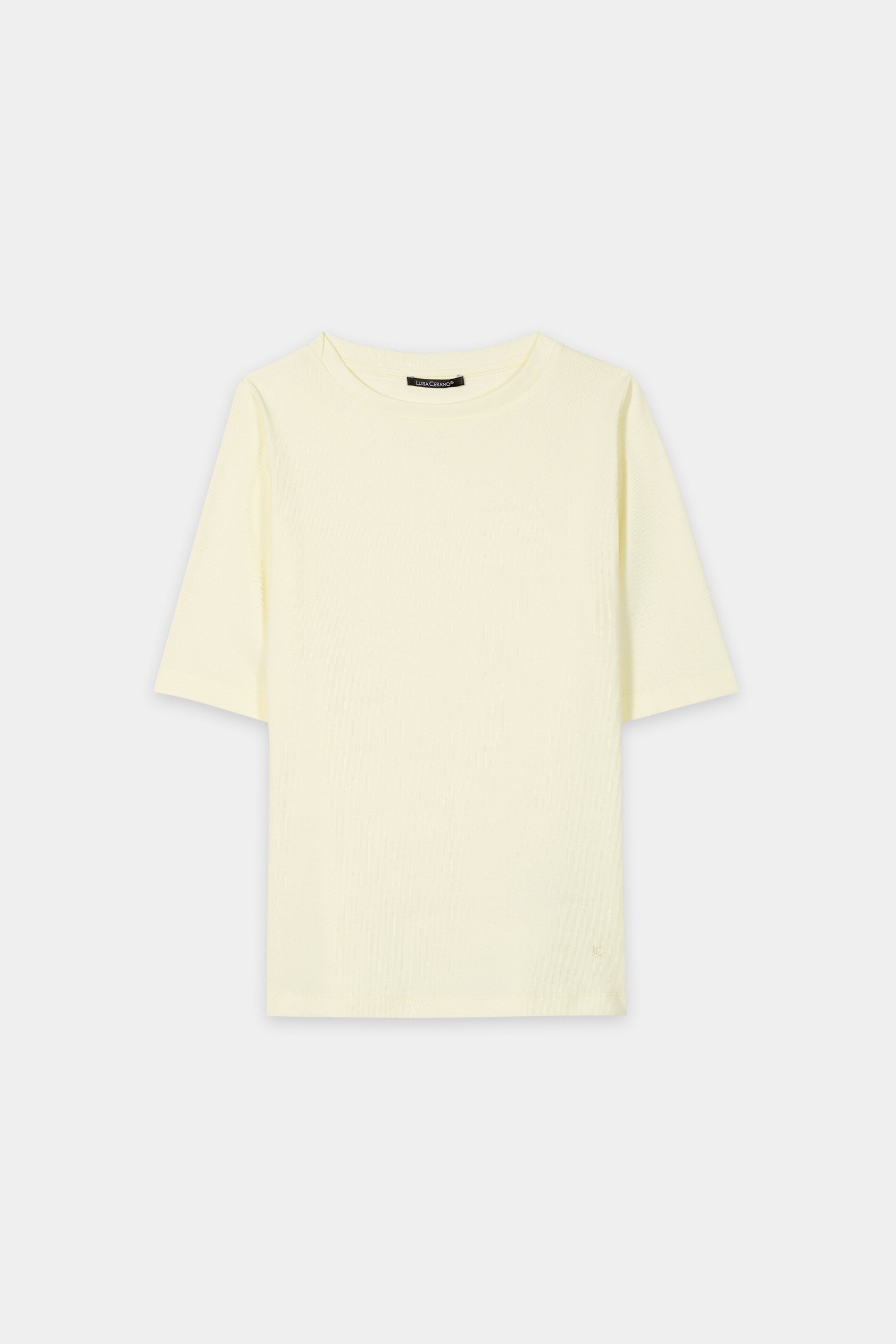 Halbarm-Shirt in Ripp-Optik - citron - Standard | Artikel Front