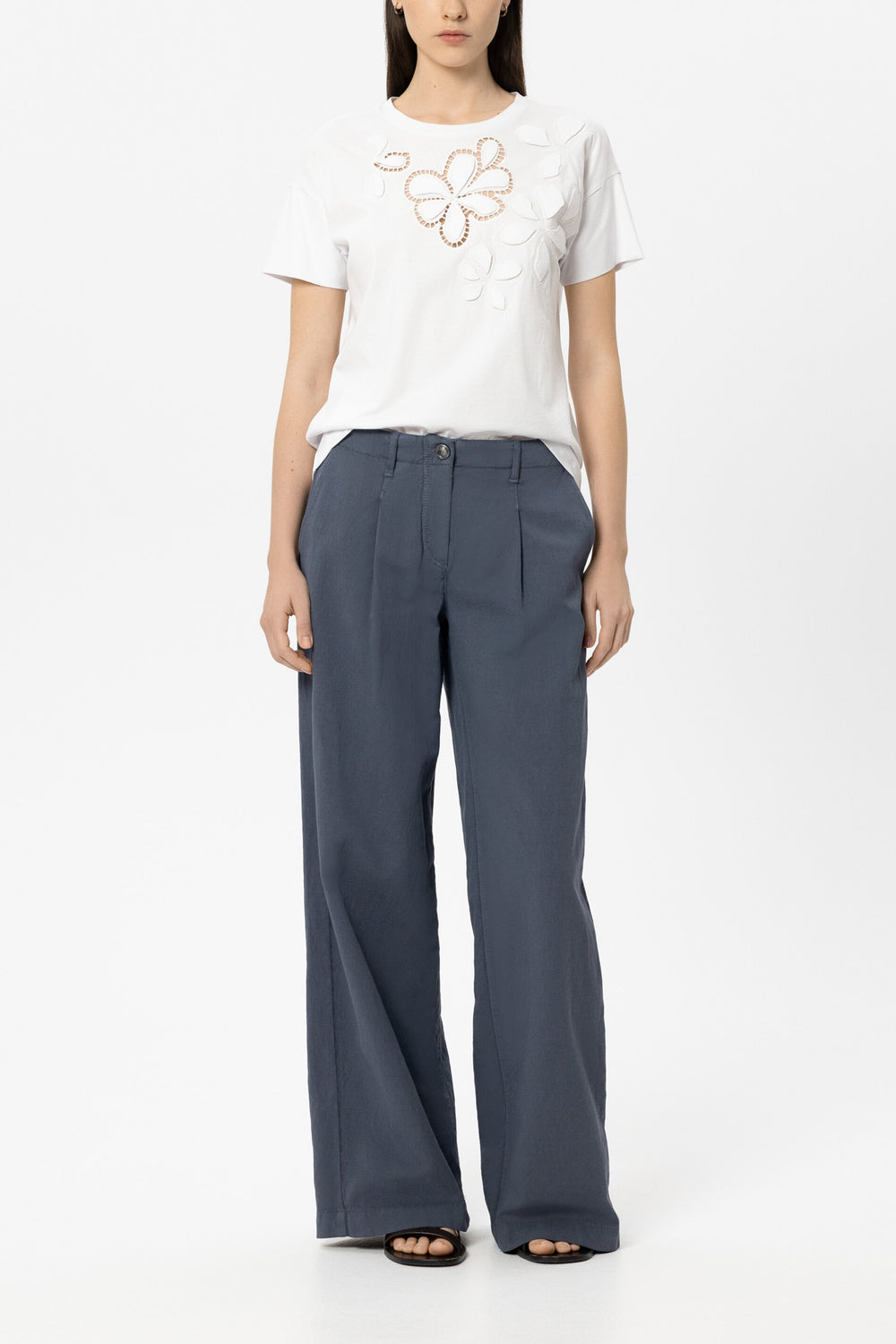 T-Shirt mit Blüten - white - Standard