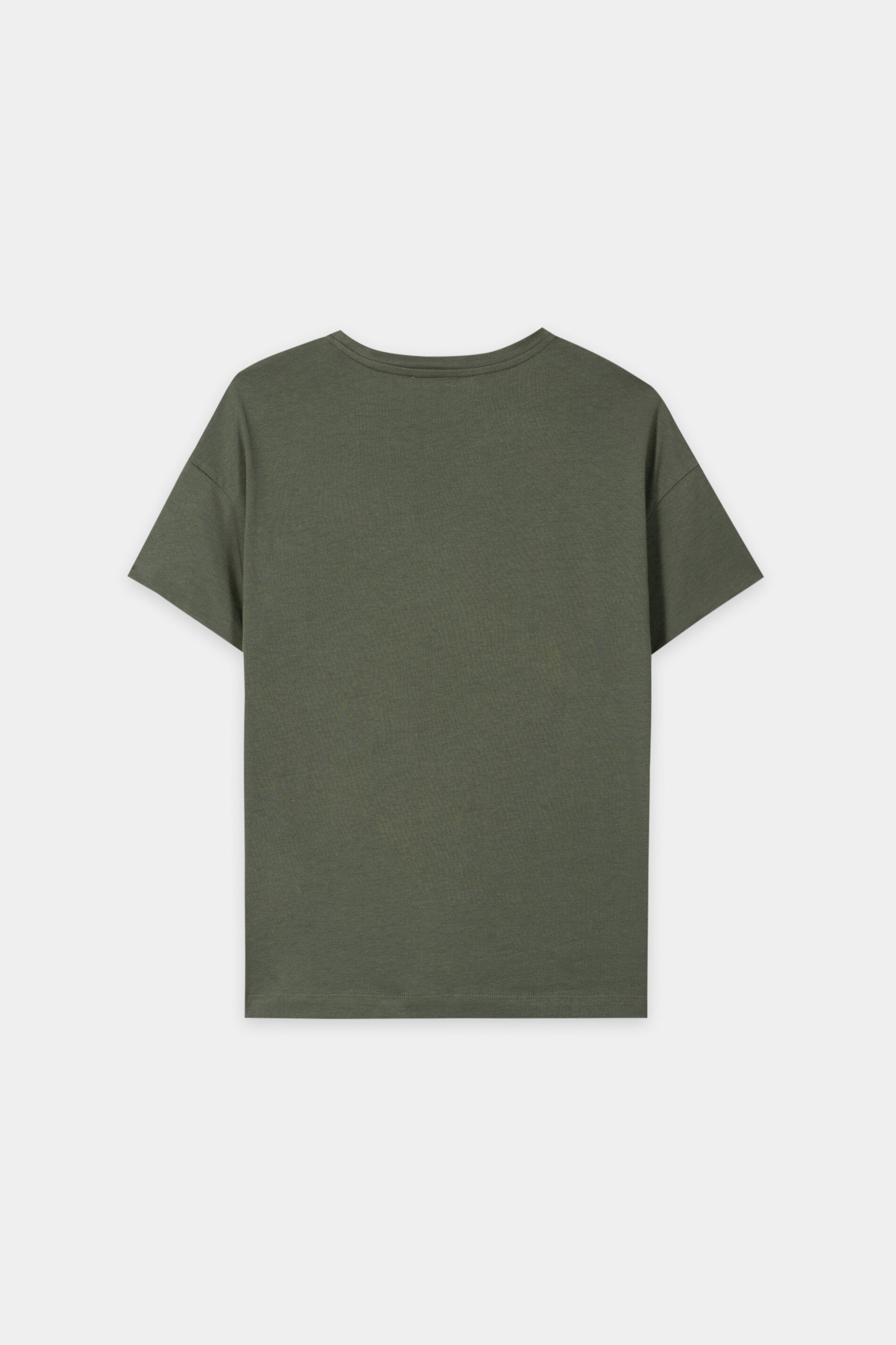 T-Shirt mit Blüten - khaki - Standard | Artikel Rück