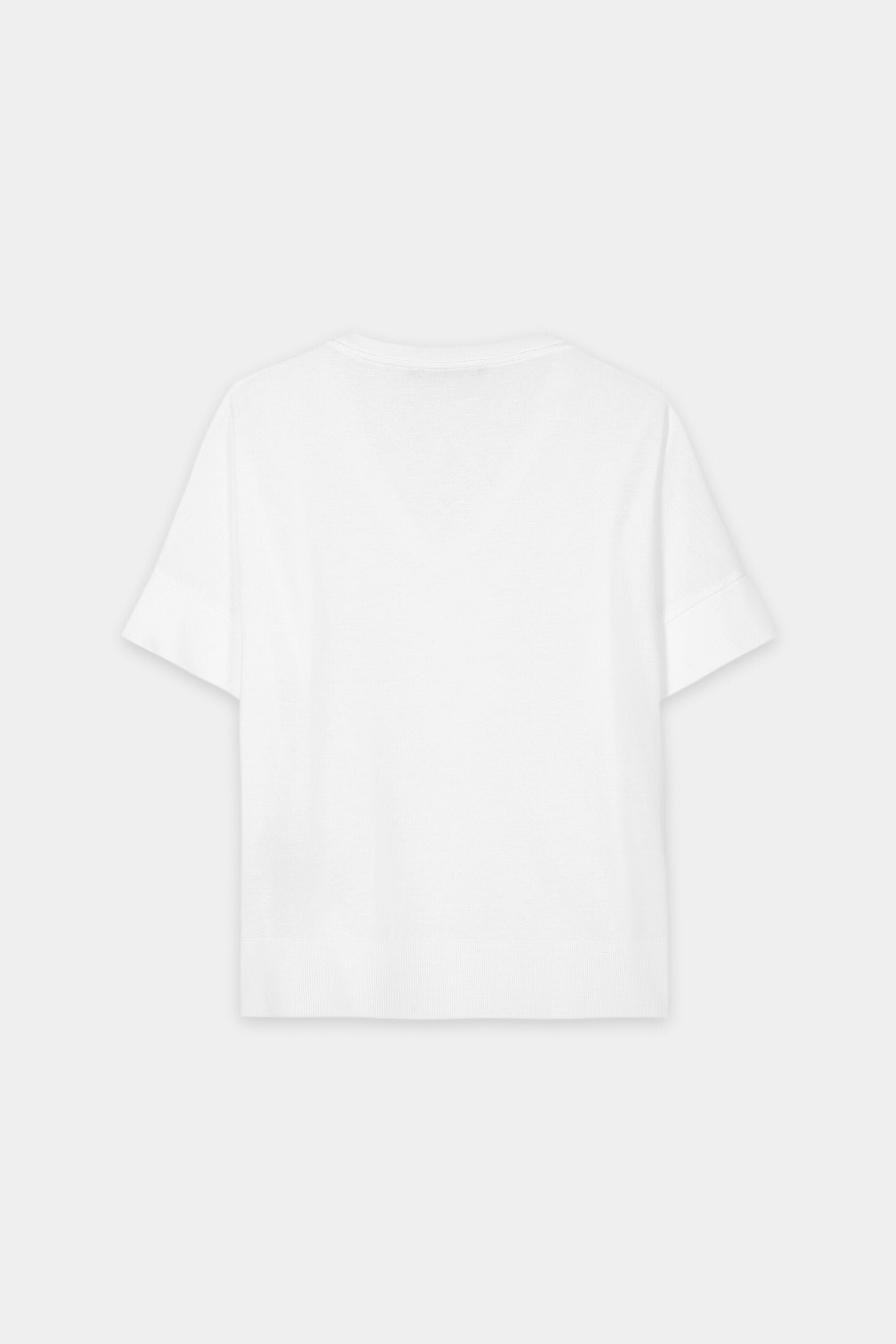 T-Shirt mit Ripp-Saum - white - Standard | Artikel Rück