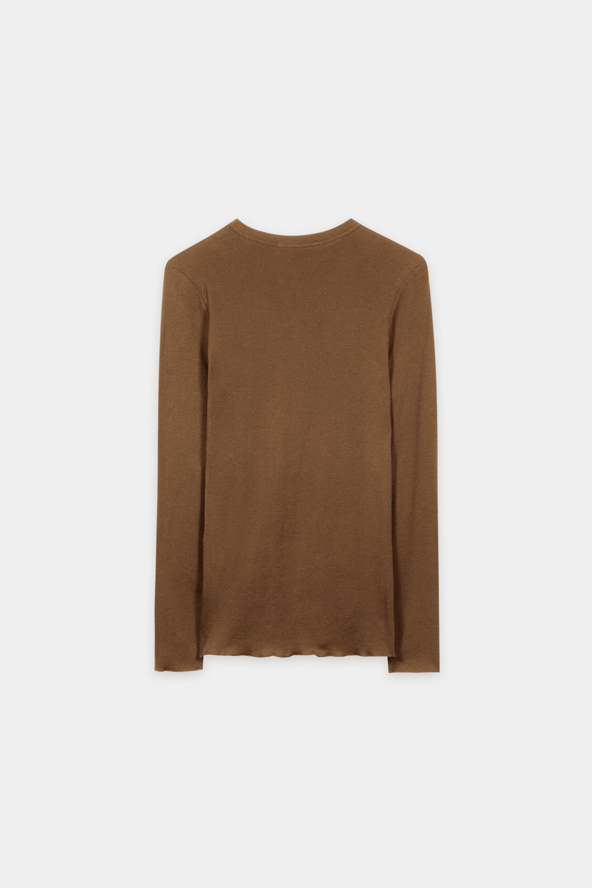 Ripp-Rundhals-Shirt - caramel - Standard | Artikel Rück
