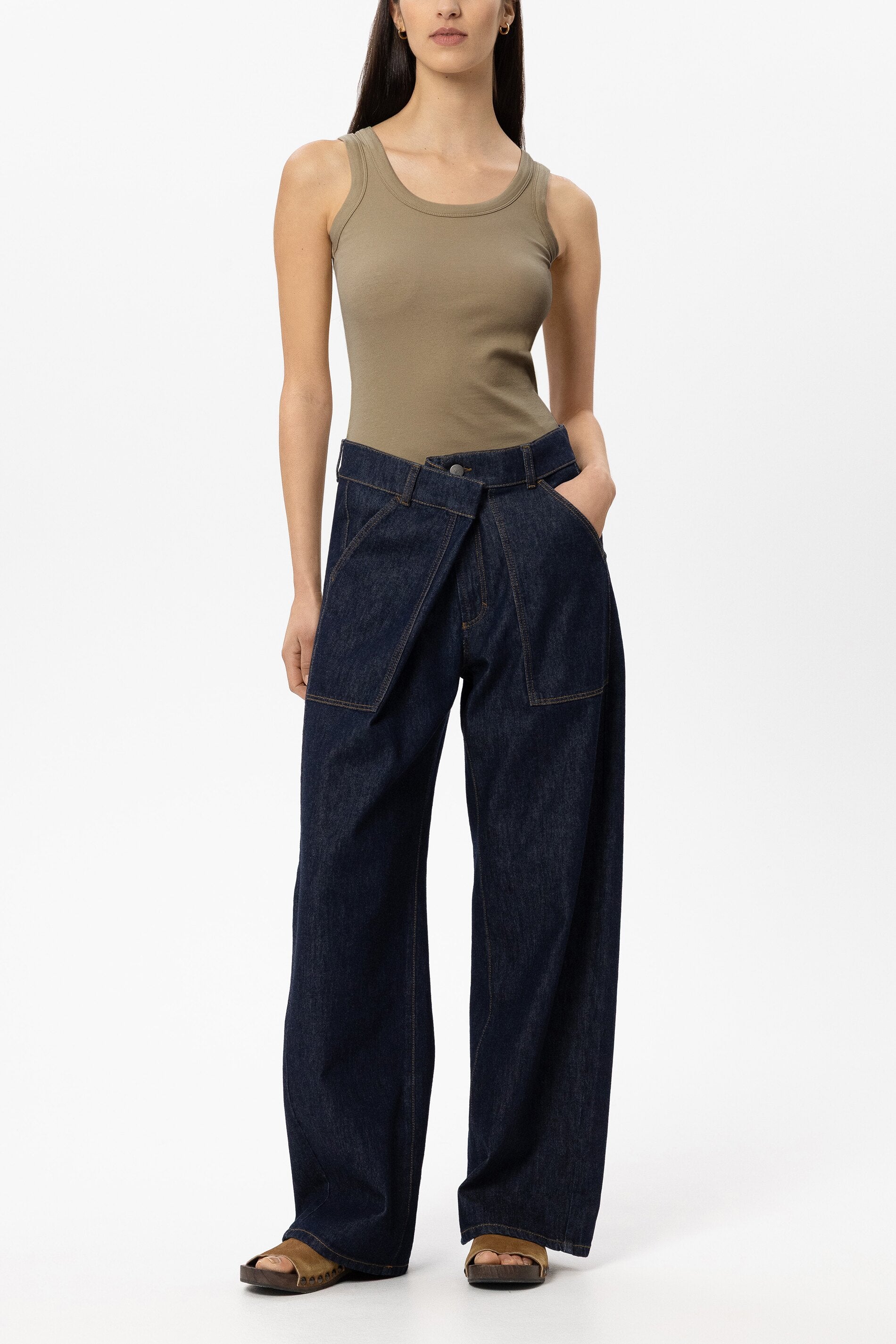 Ripp-Tanktop - salbei - Standard | Model Front