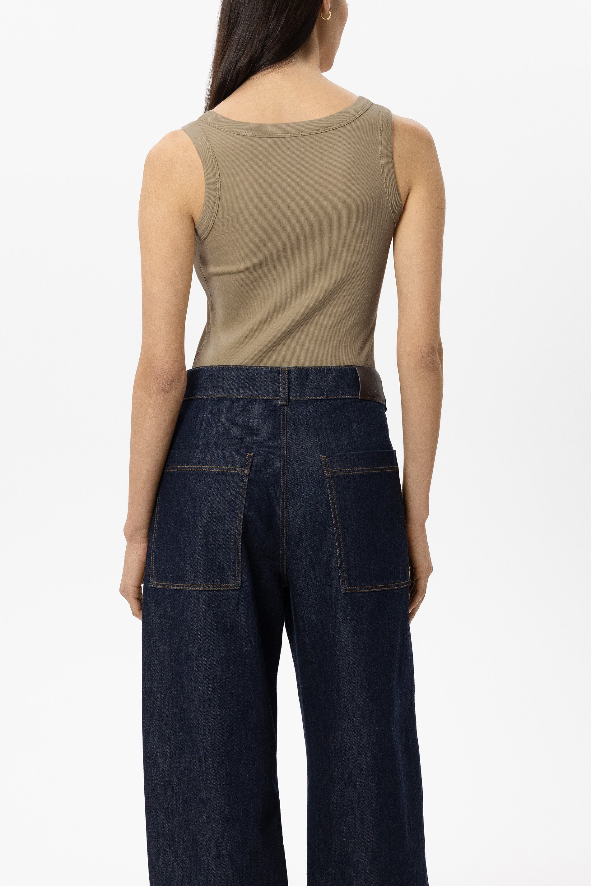 Ripp-Tanktop - salbei - Standard | Model Rück