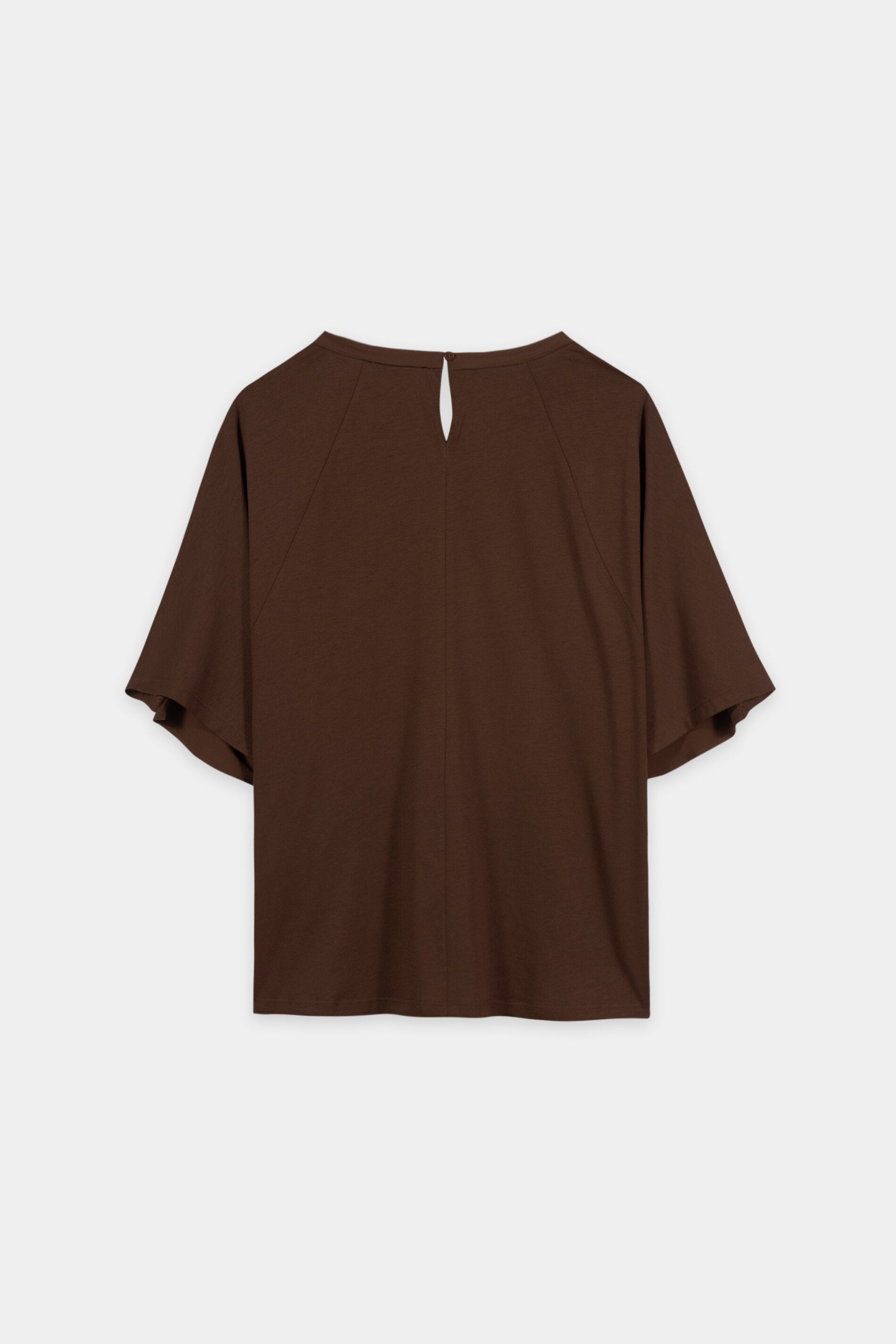T-Shirt aus Seiden-Mix - marone - Standard | Artikel Rück
