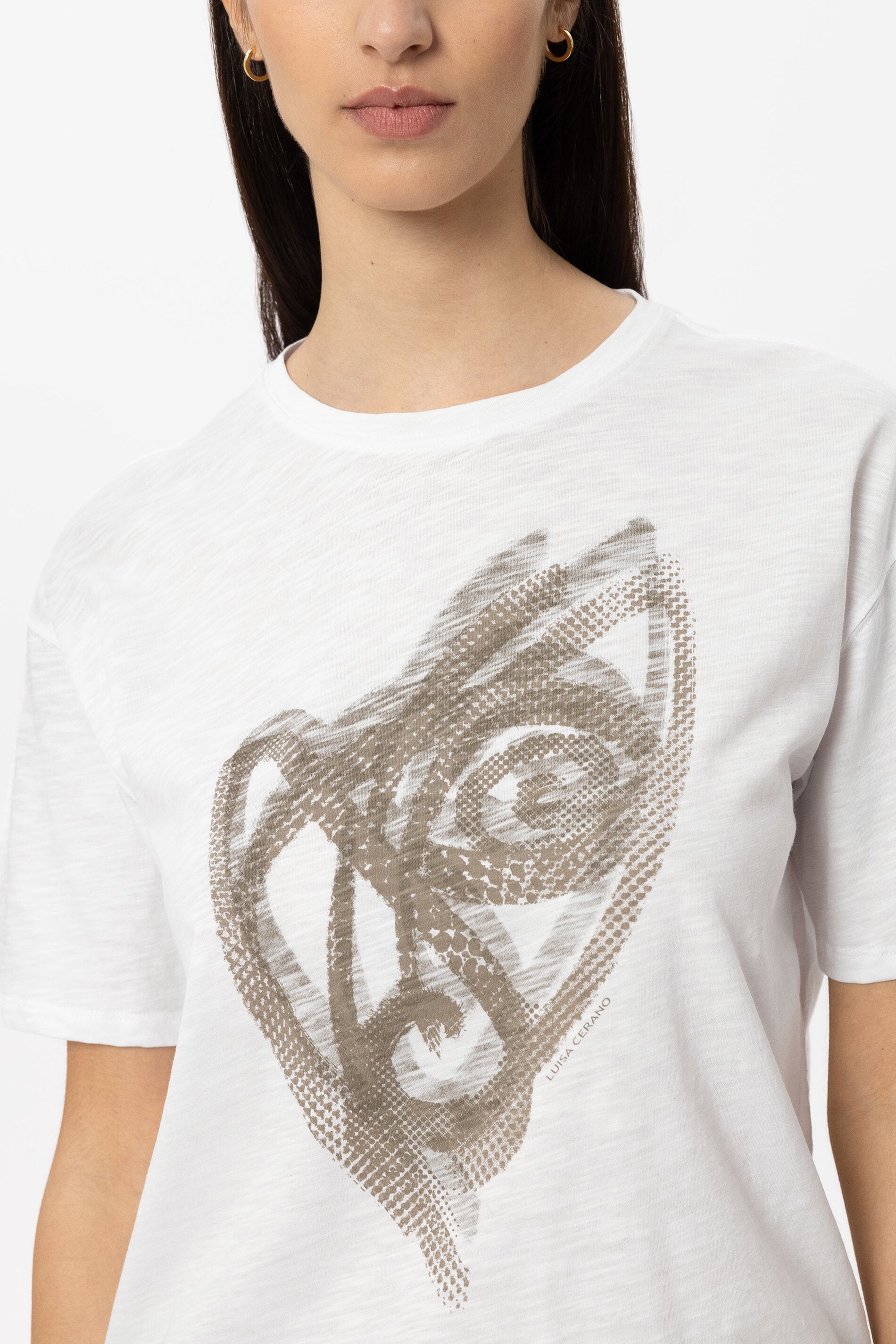 T-Shirt mit Frontprint - white - Standard | Model Detail