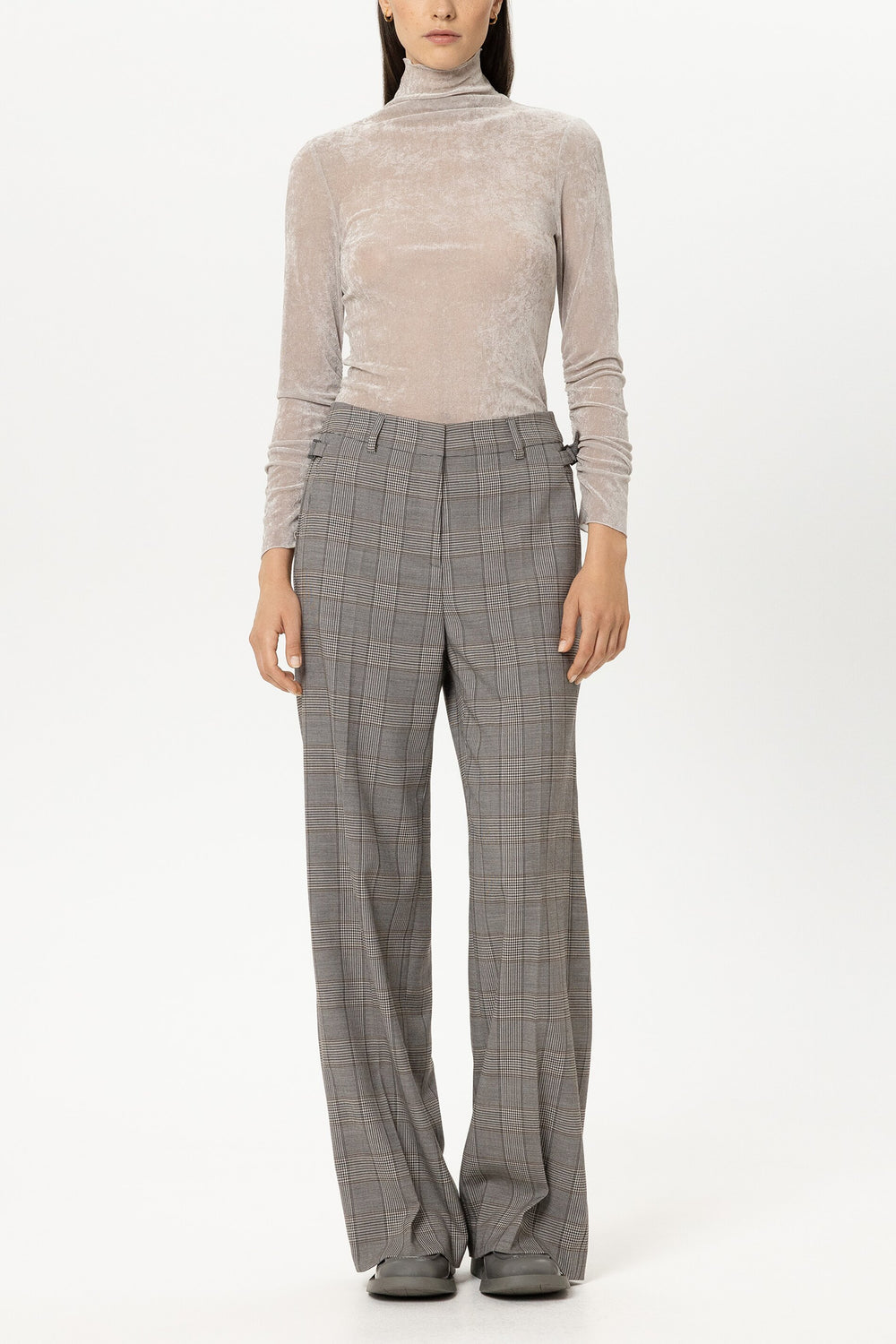 Samt-Turtleneck-Shirt - pearl - Standard
