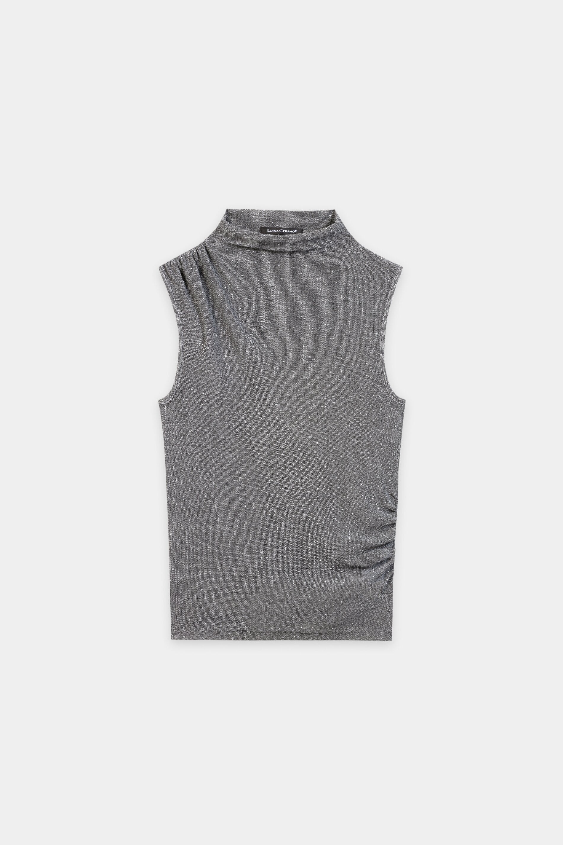Glanz-Turtleneck-Top - heather grey - Standard | Artikel Front
