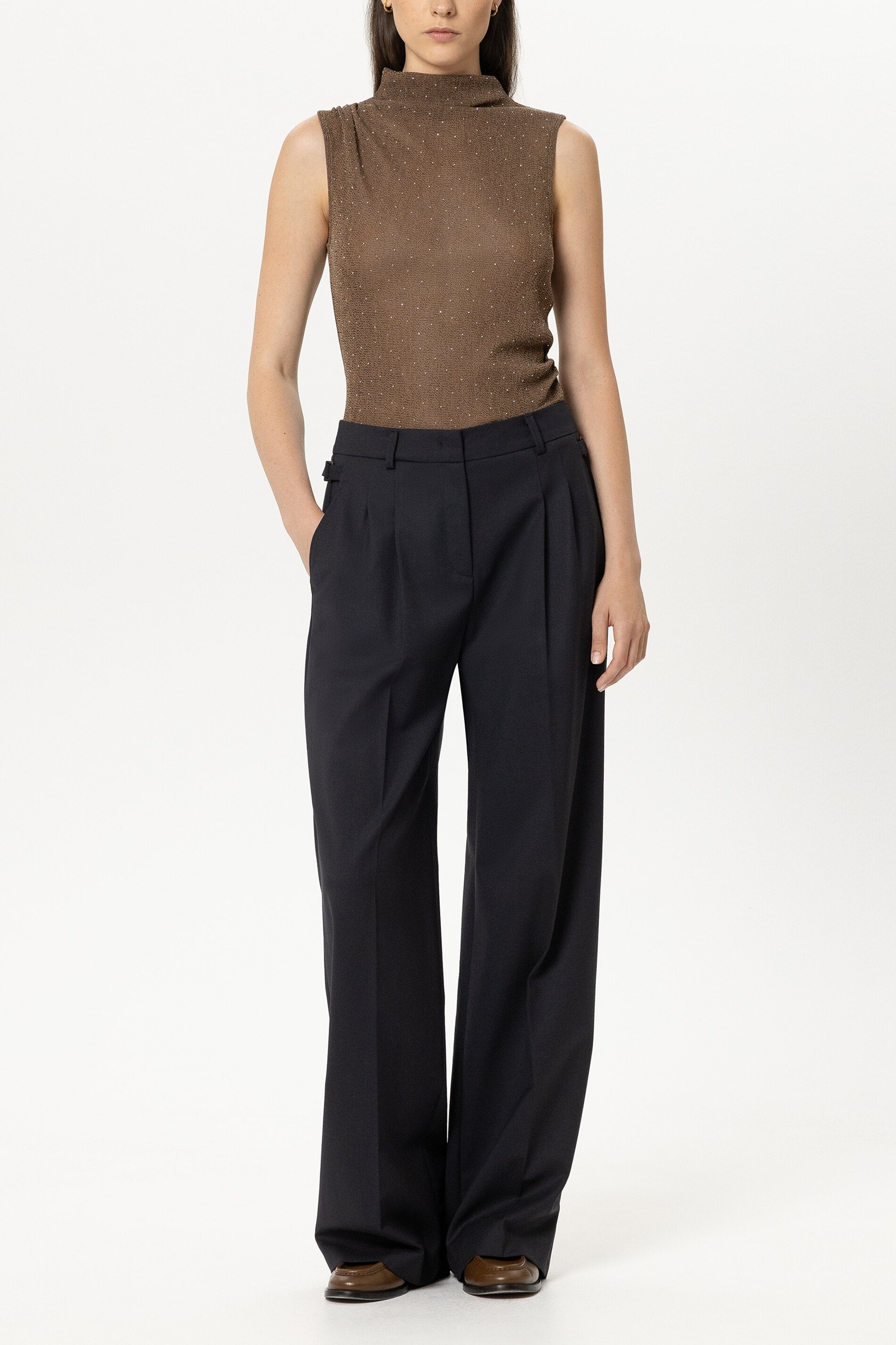 Glanz-Turtleneck-Top - caramel - Standard | Model Front