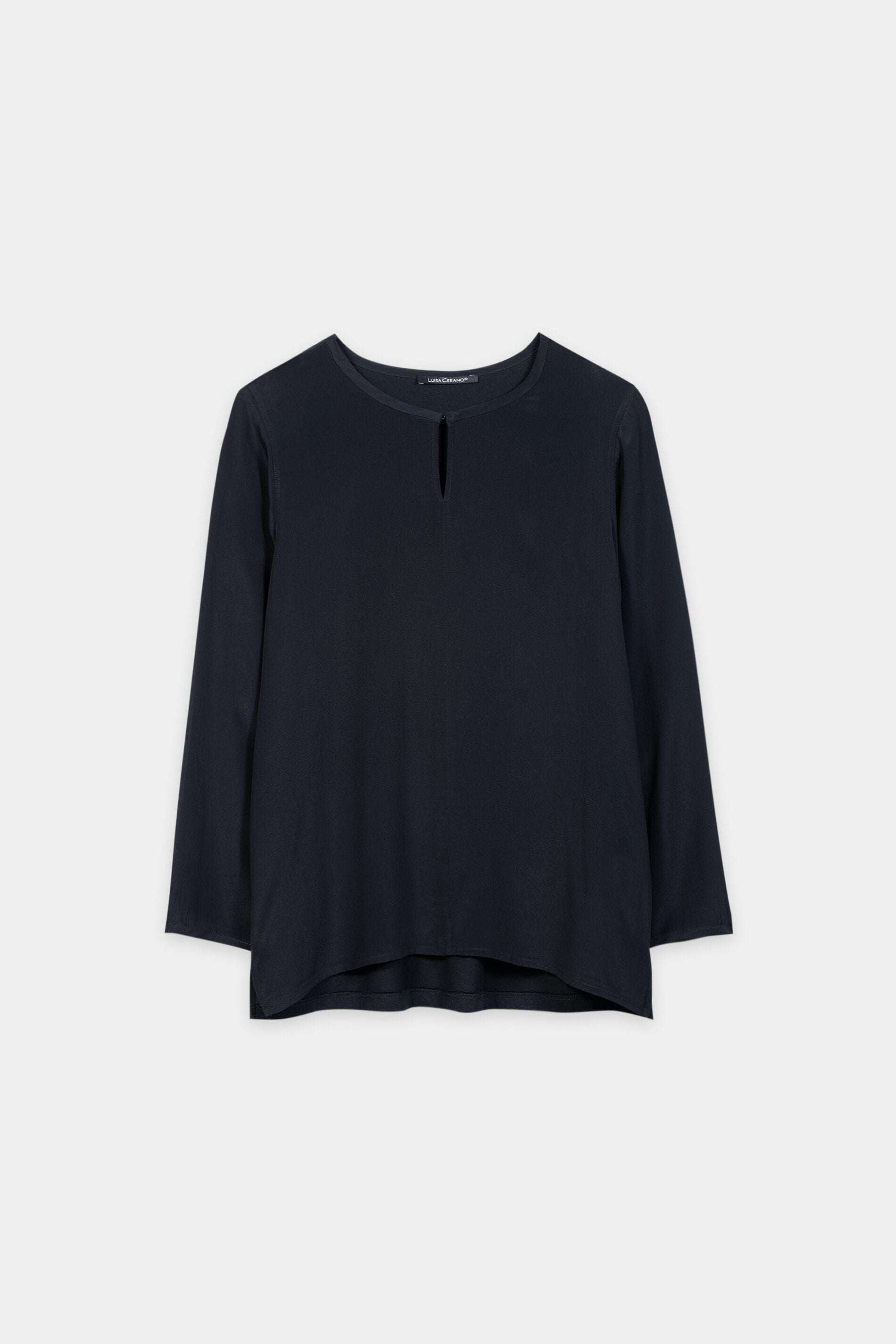 Shirt aus Seiden-Mix - winter navy - Standard | Artikel Front