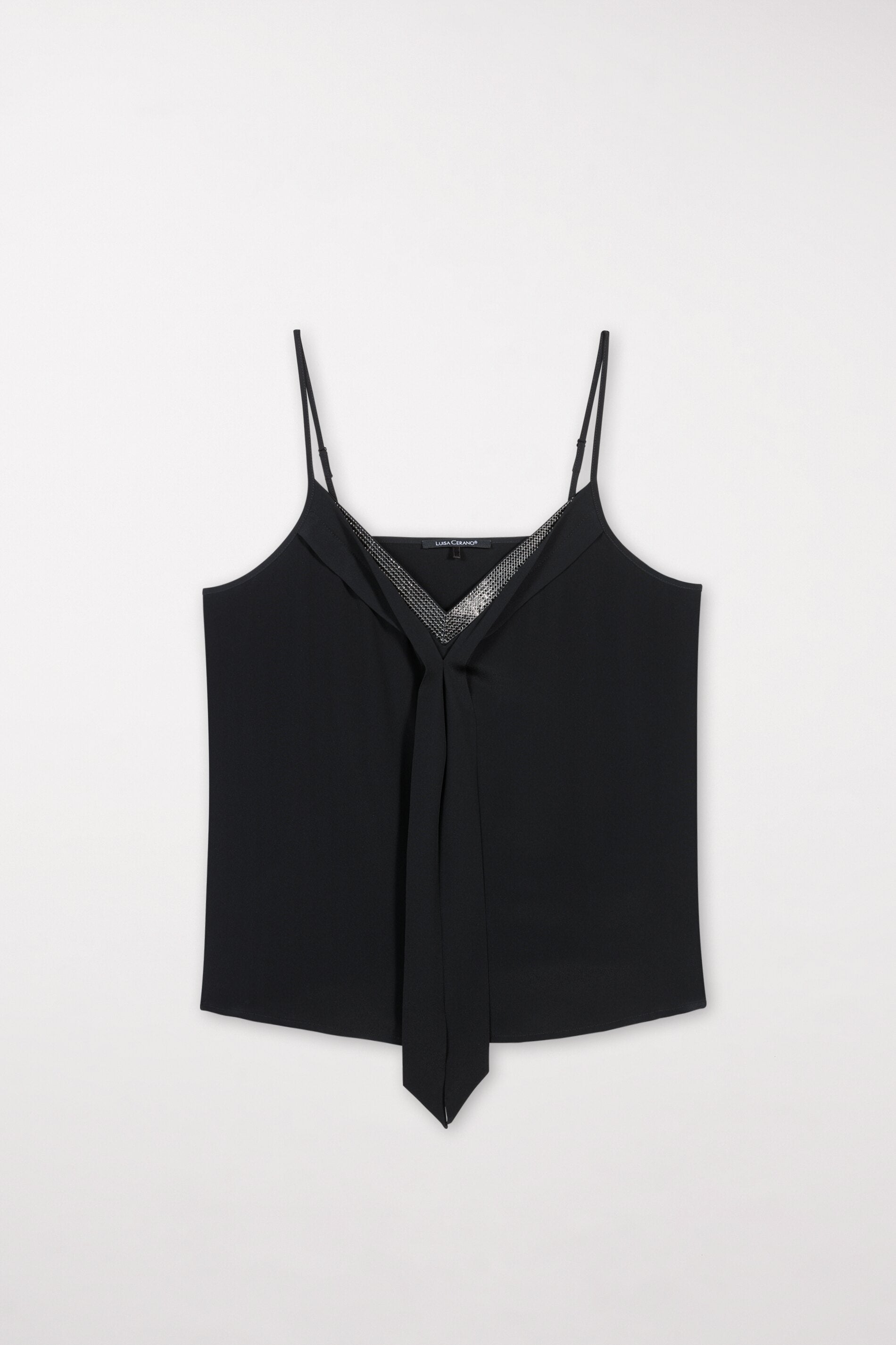 Camisole-Top aus Seiden-Mix - deep black - Standard | Artikel Front