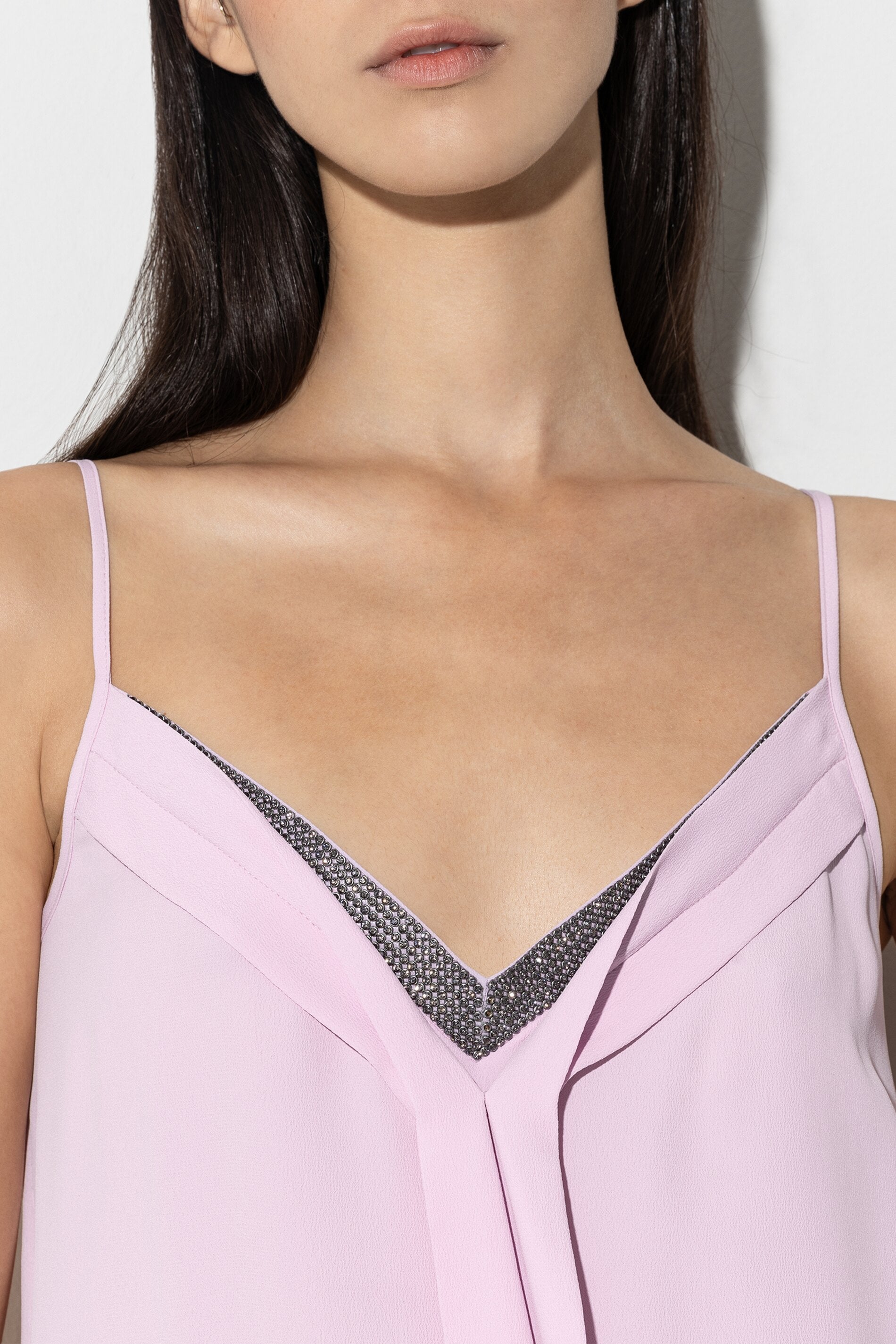 Camisole-Top aus Seiden-Mix - faded lavender - Standard | Model Detail