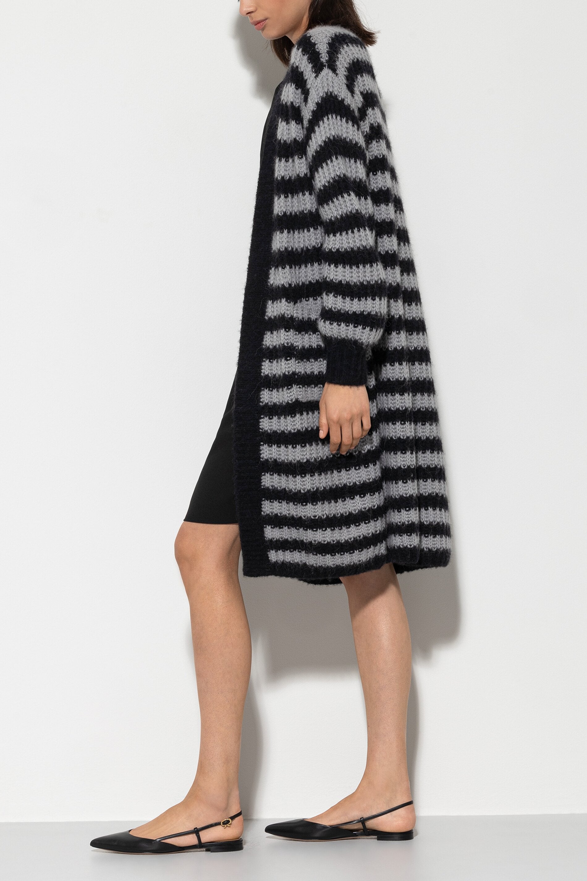 Longcardigan mit Streifen - multi - Standard | Model Seite