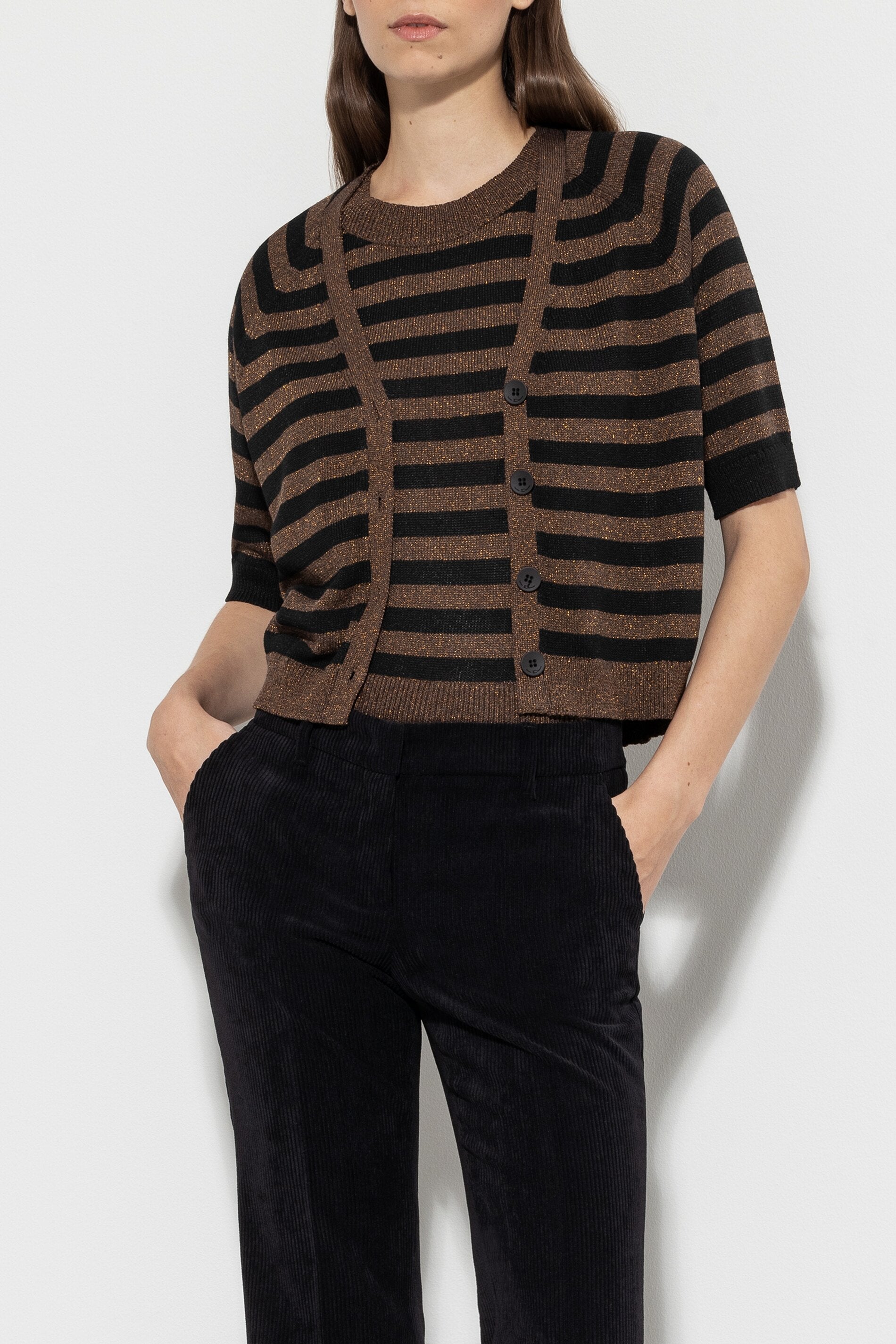 Cardigan mit Streifen - multi - Standard | Model Front