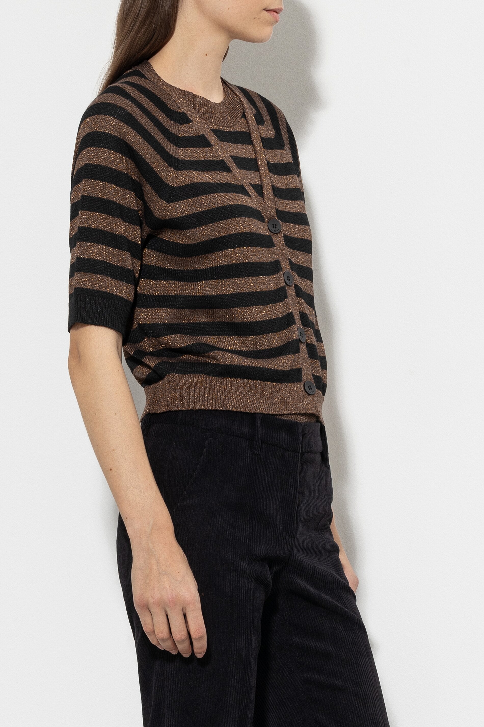 Cardigan mit Streifen - multi - Standard | Model Seite