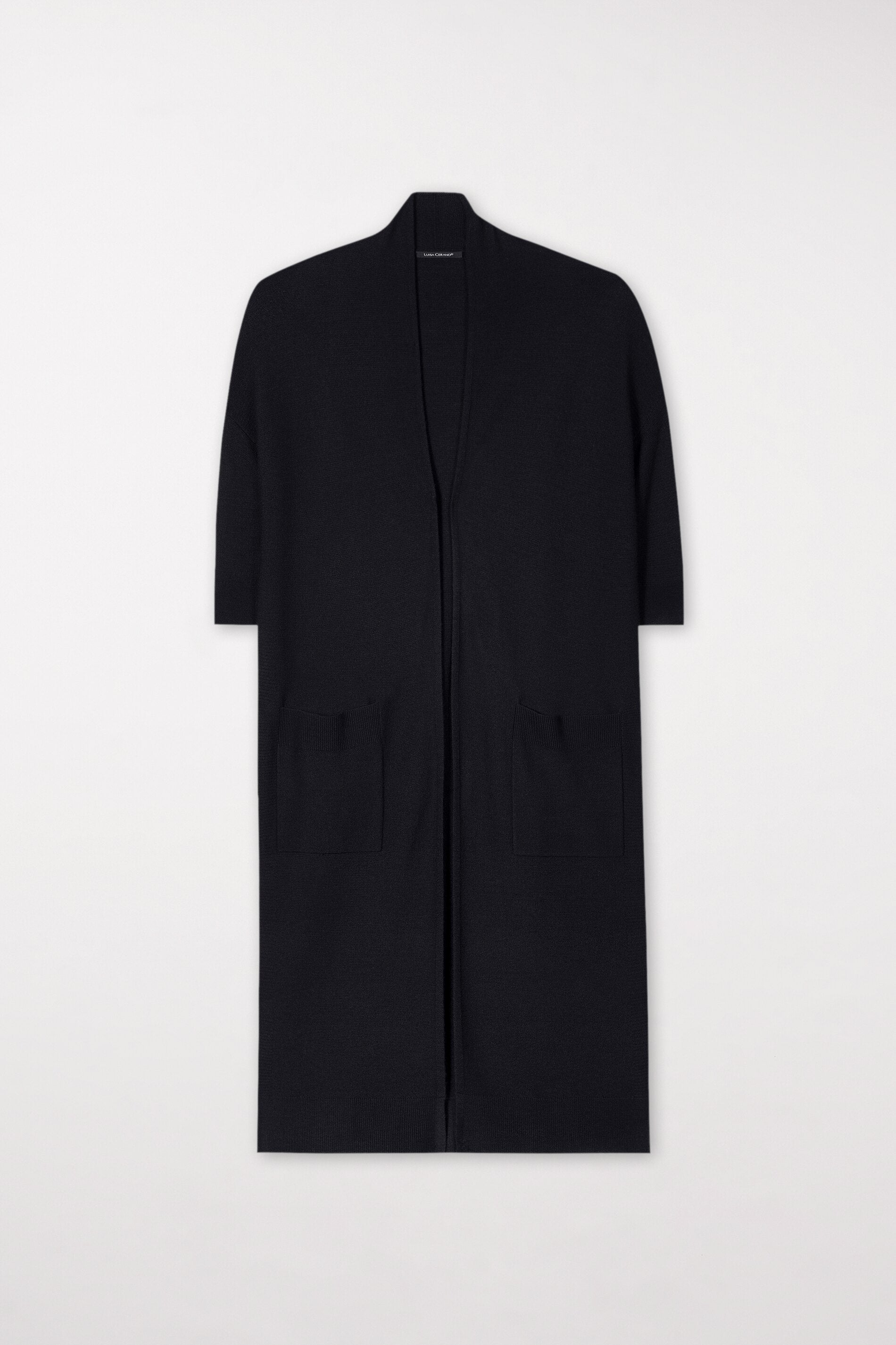 Longcardigan aus Woll-Mix - black - Standard | Artikel Front