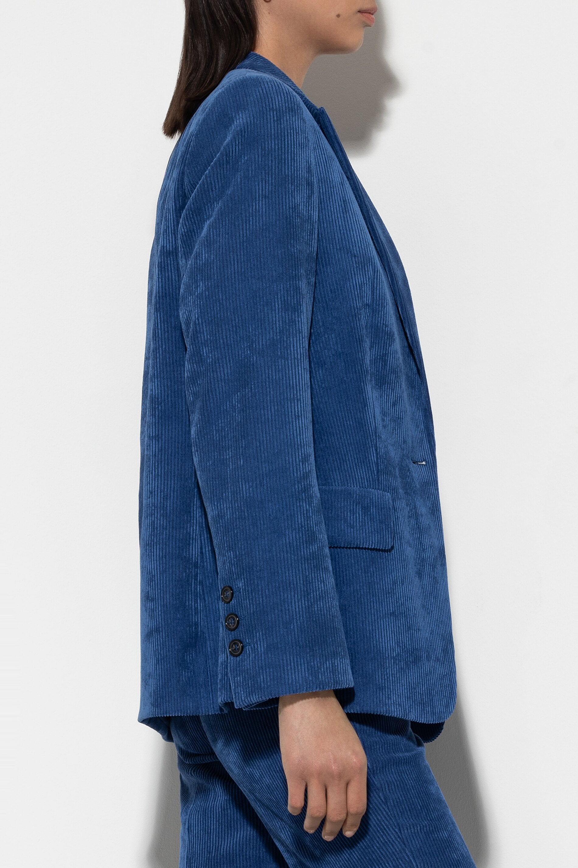 Ein-Knopf-Cordblazer - deep blue - Standard | Model Seite