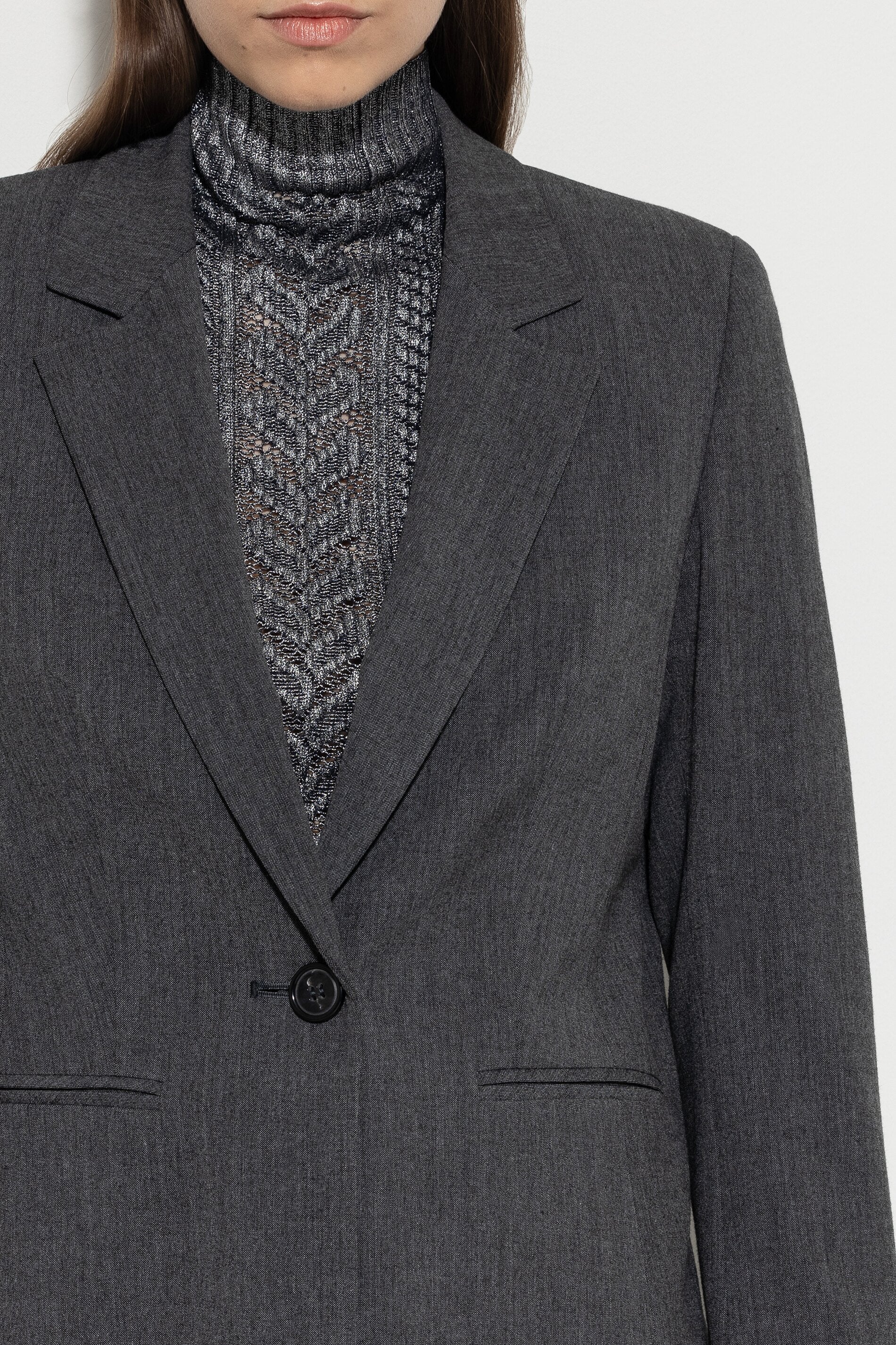Blazer aus Kaschmir-Mix - dark grey melange - Standard | Model Detail