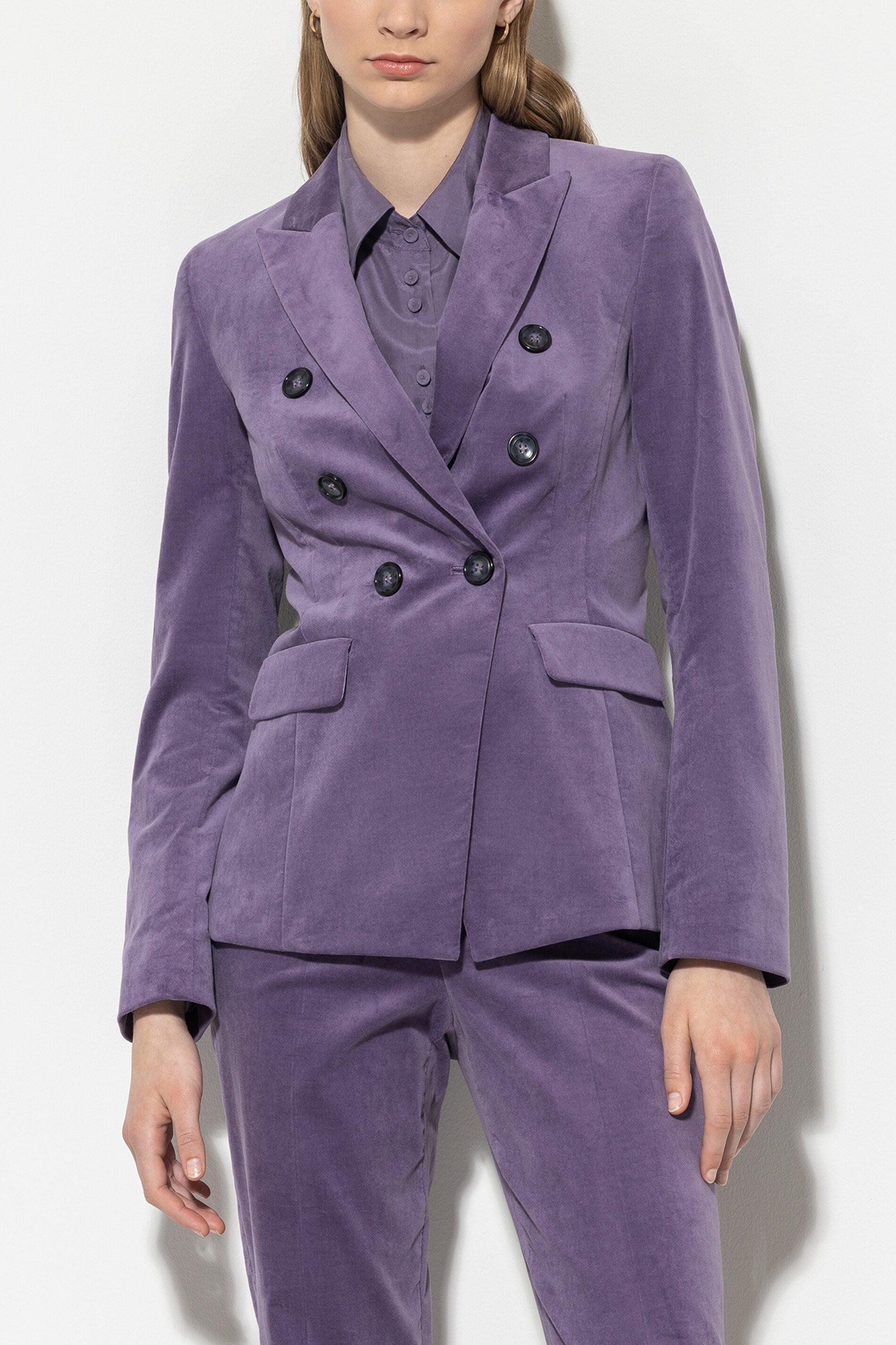 Velvet-Blazer - mauve - Standard | Model Front