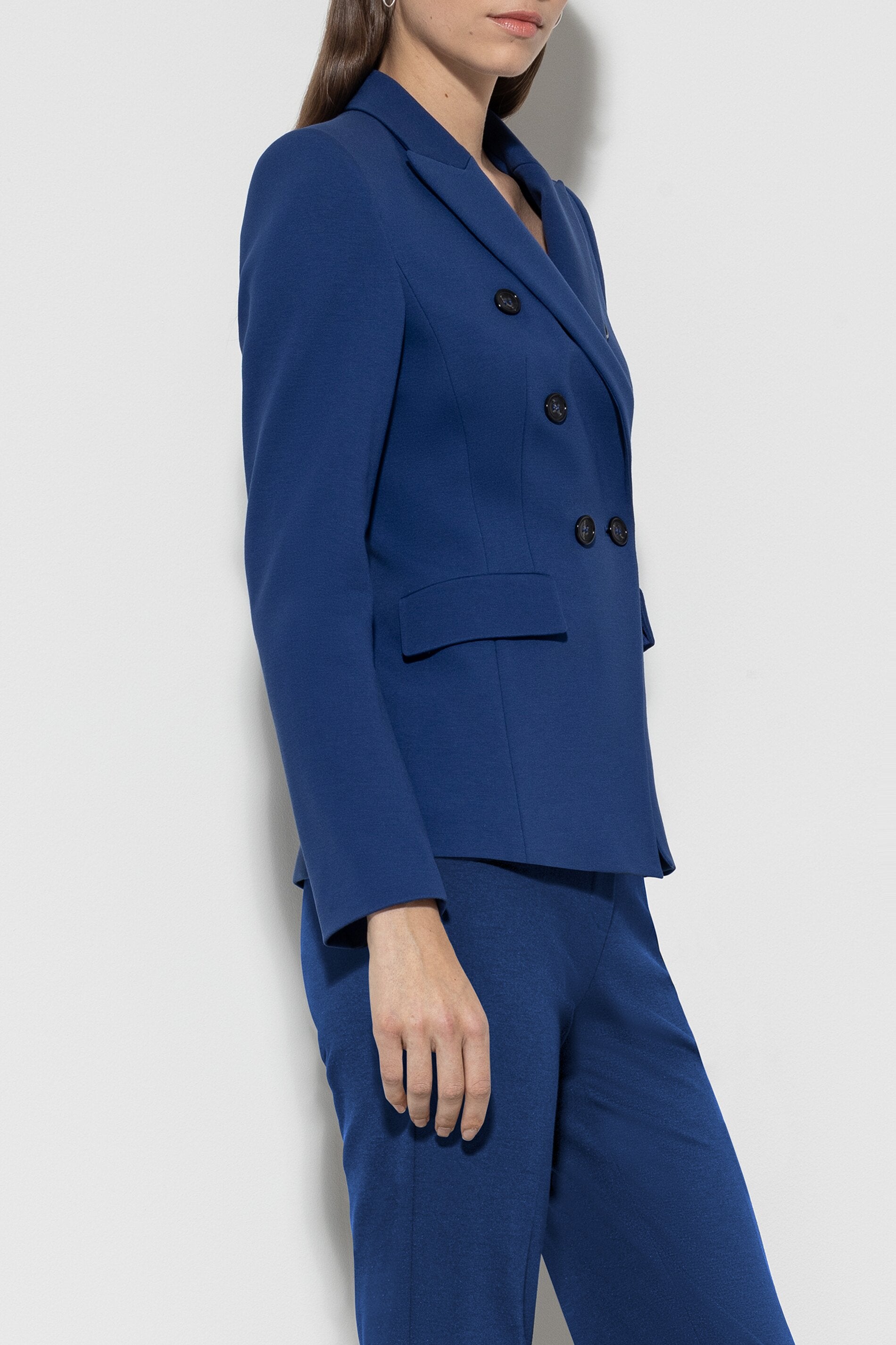Blazer aus Punto-Milano - deep blue - Standard | Model Seite