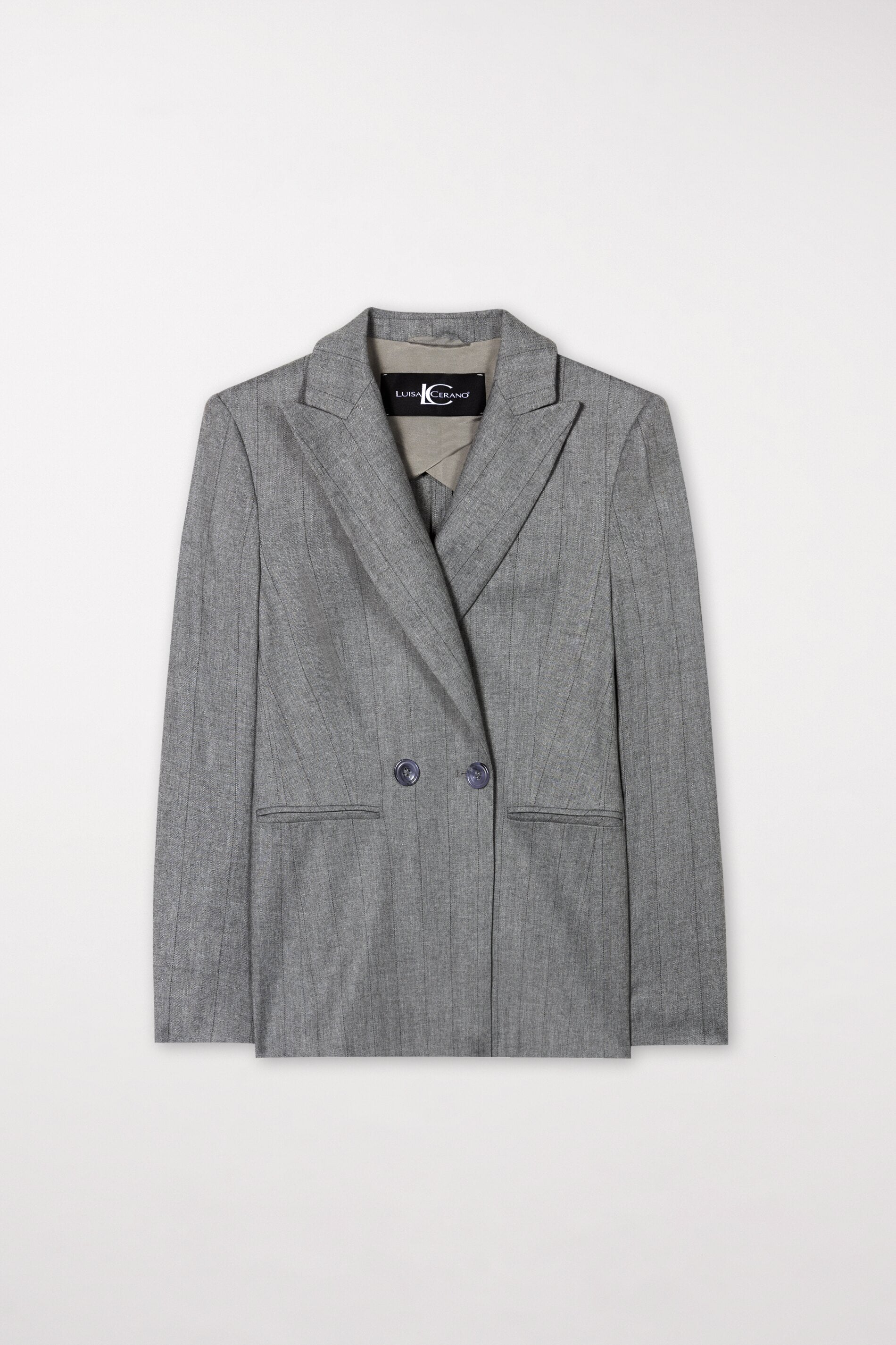 Fischgrat-Blazer - heather grey - Standard | Artikel Front