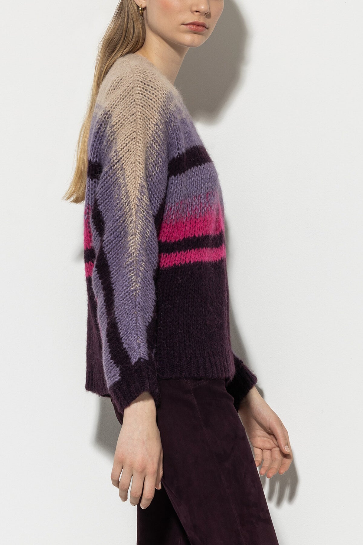 Cardigan mit Fancy-Stripe - multi - Standard | Model Seite