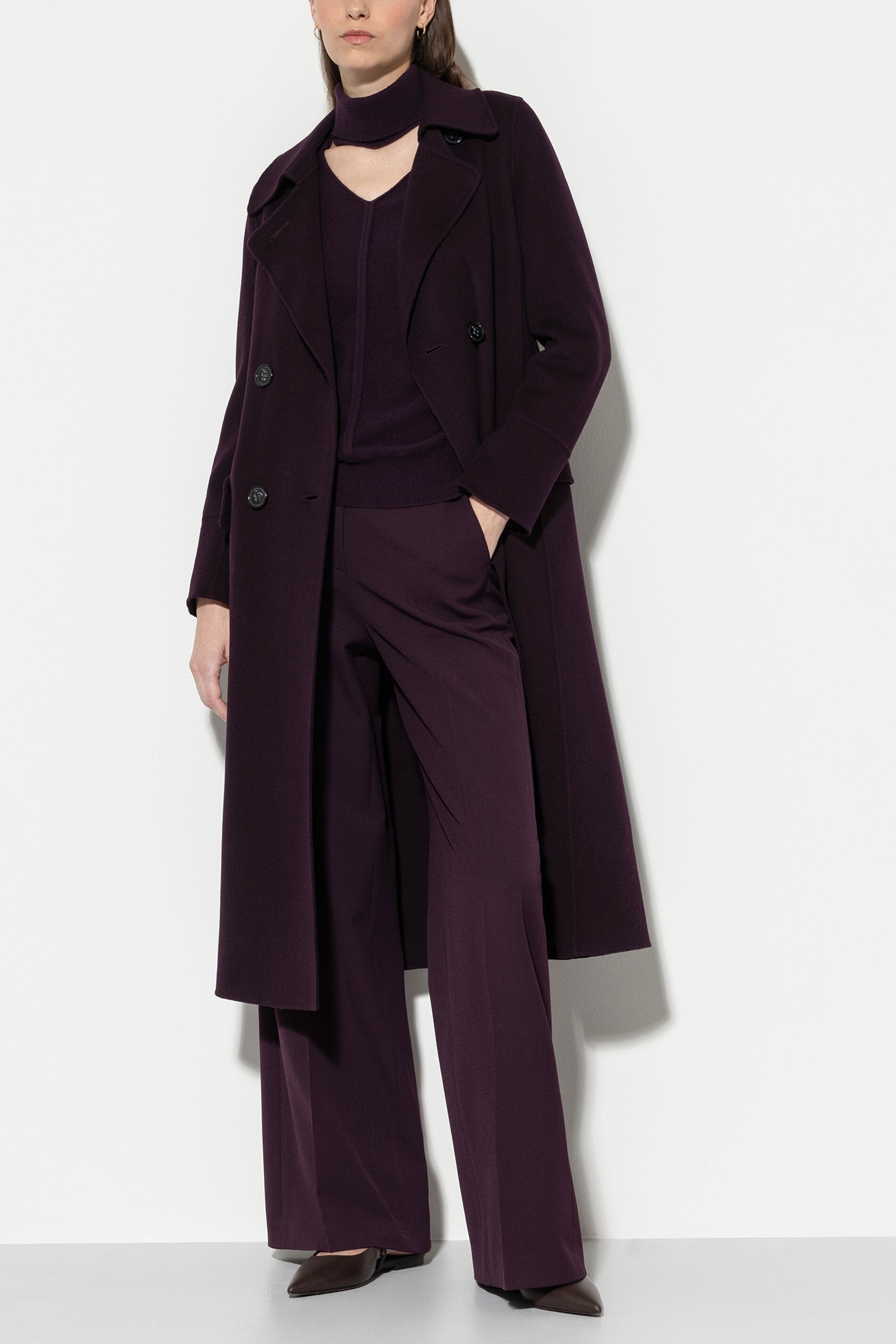 Doubleface trench coat burgundy Standard