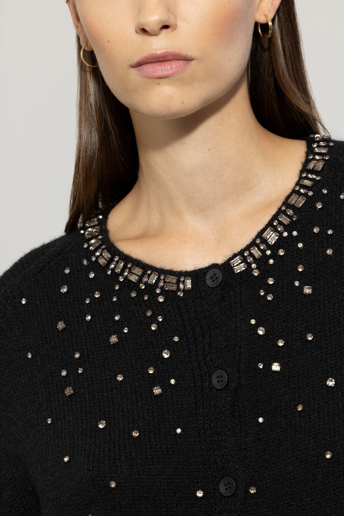 Cardigan aus Woll-Mix - deep black - Standard | Model Detail