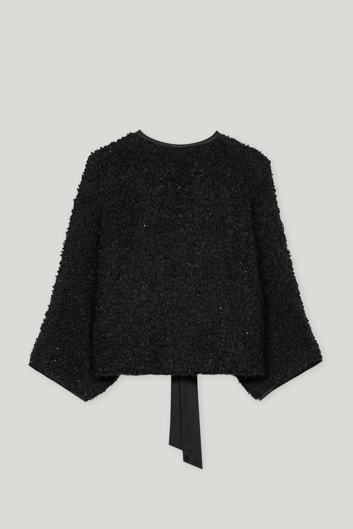 Cardigan in Fringe-Tweed - deep black - Standard | Artikel Rück