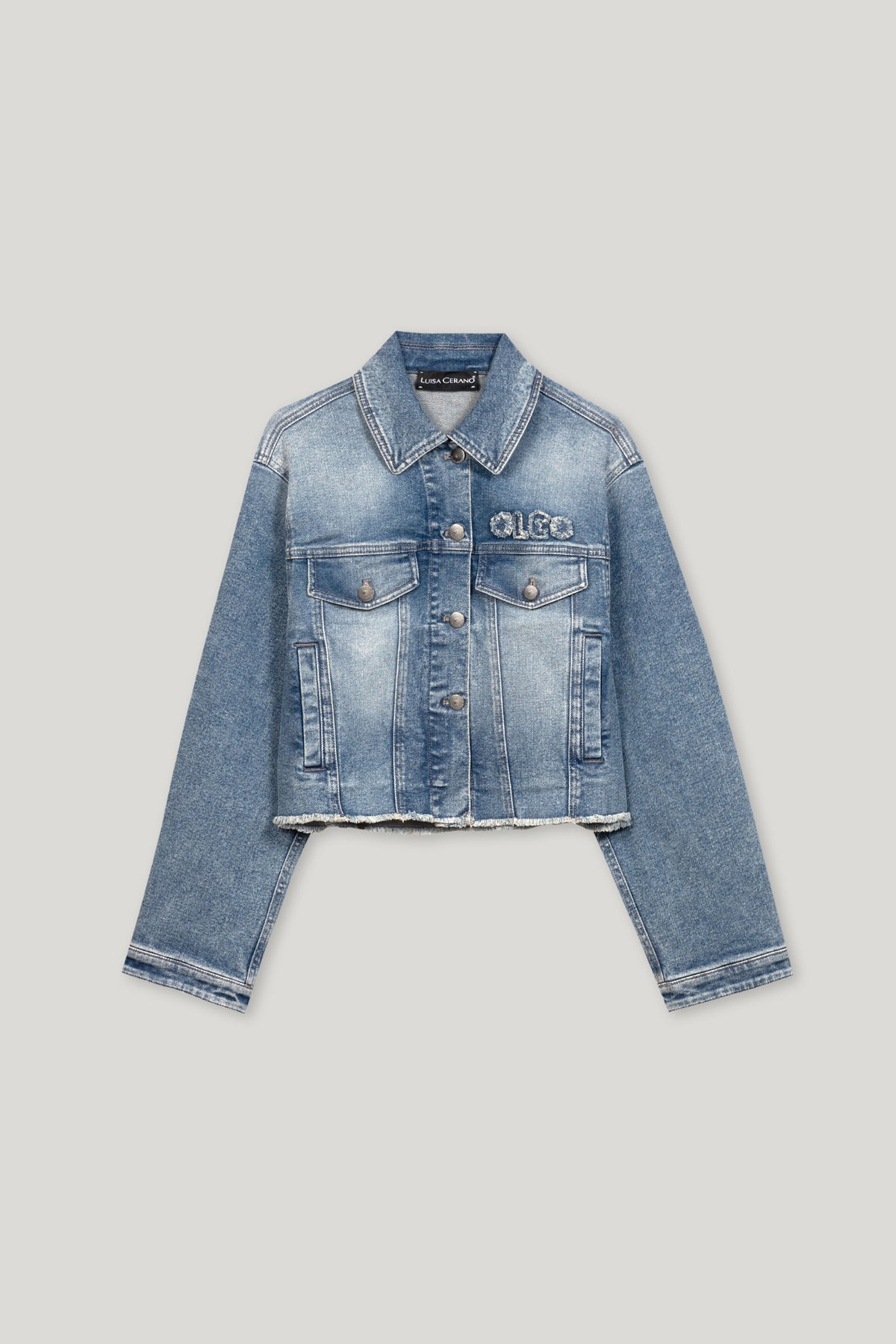 Vintage-Denimjacke - denim blue - mit Patch | Artikel Front