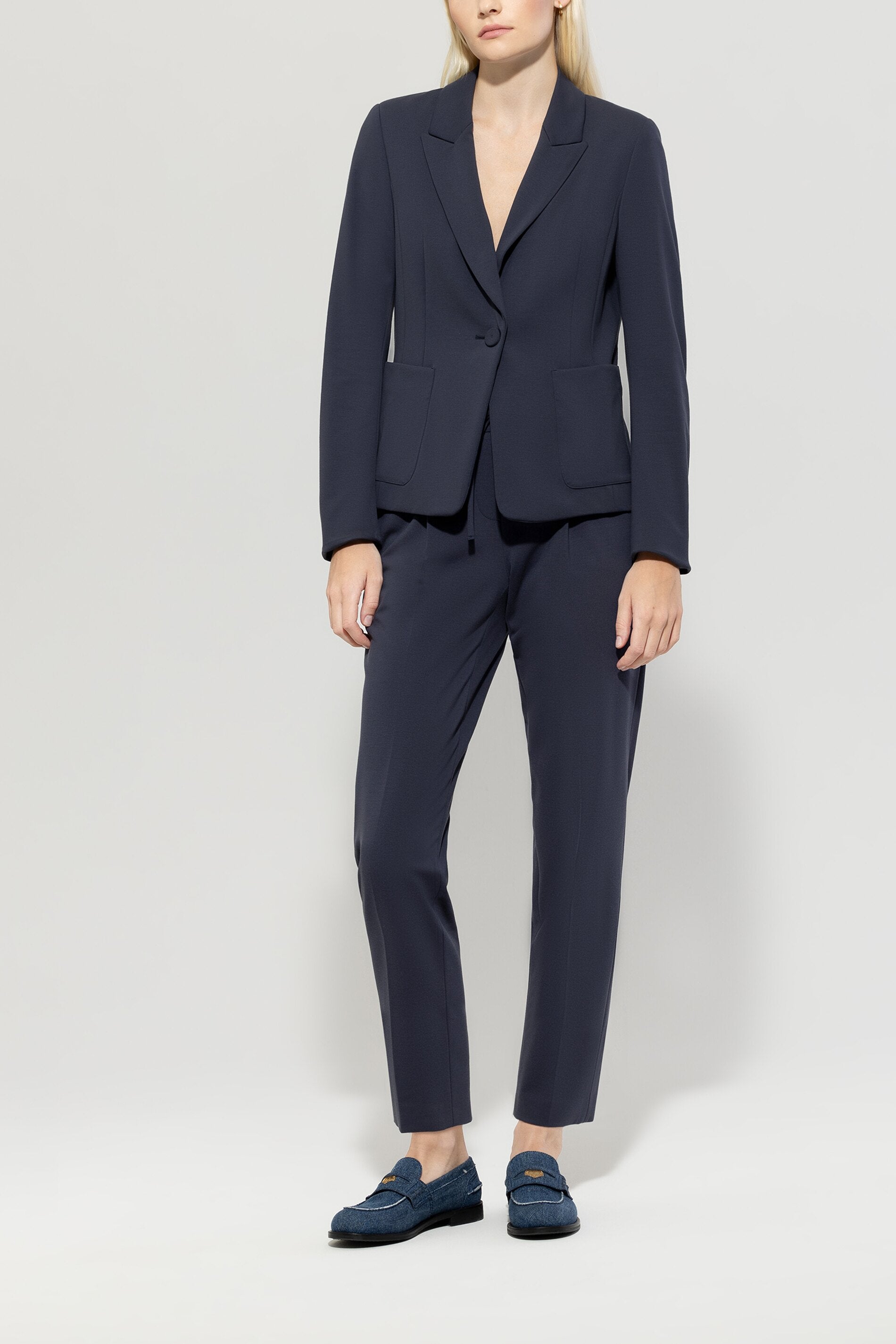 Blazer aus Punto-Milano - jeans blue - Standard | Model Front