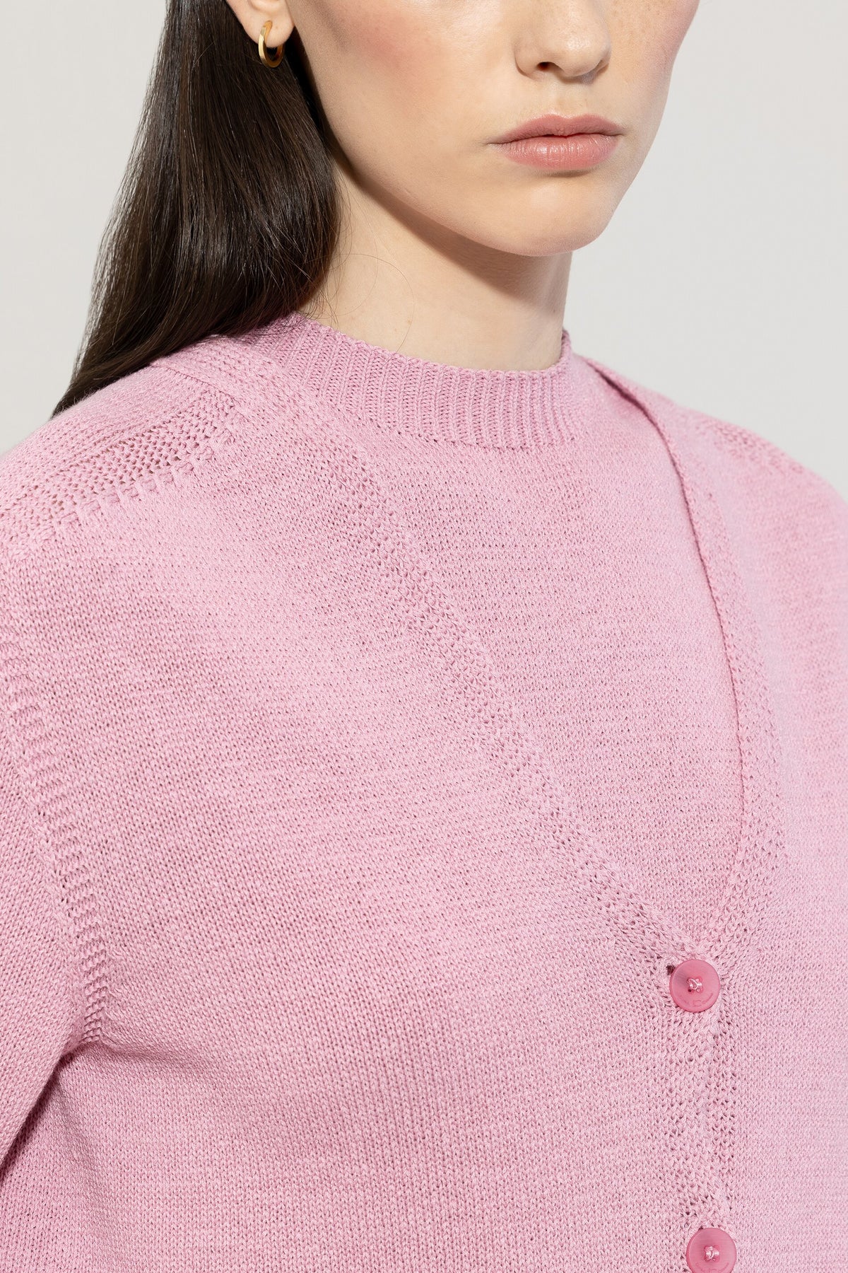 Cardigan aus Leinen-Mix - fresh rose - Standard | Model Detail