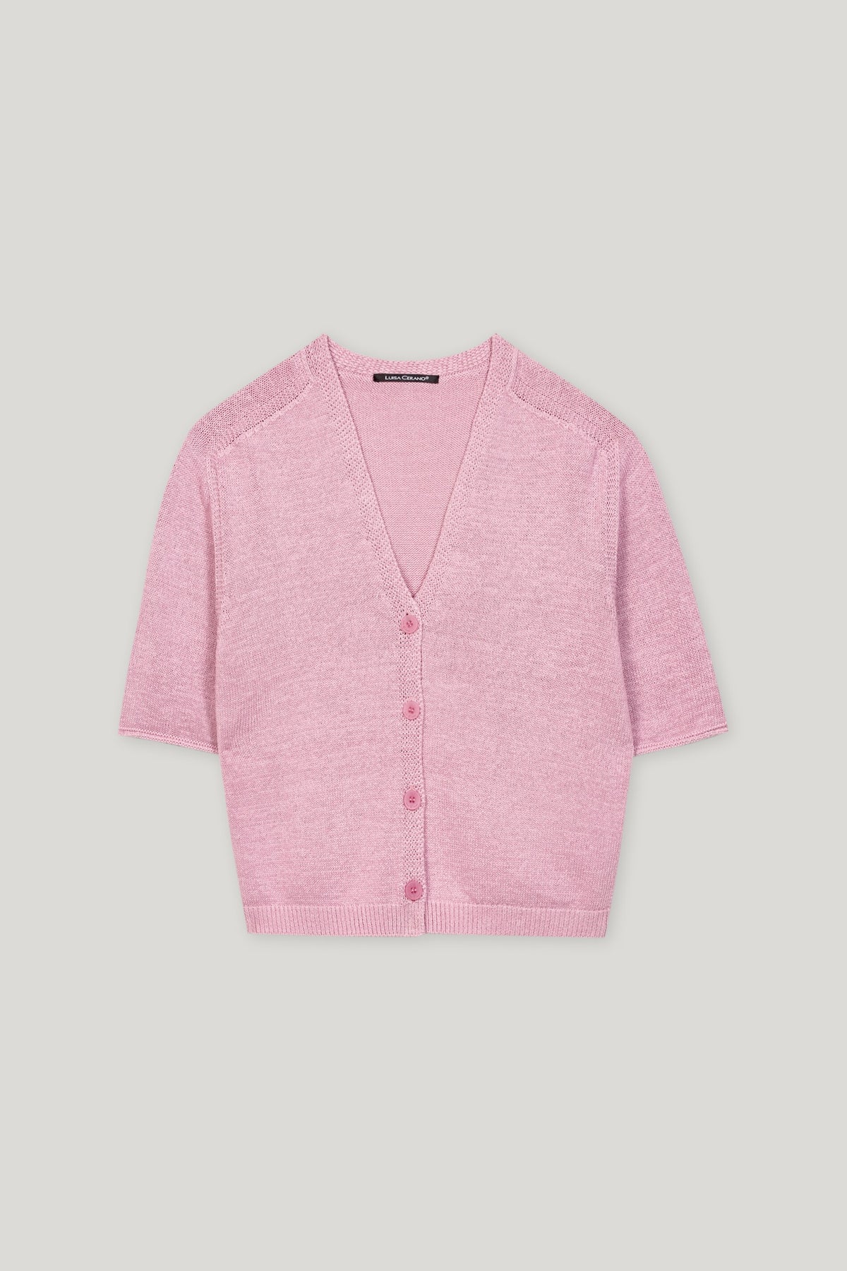 Cardigan aus Leinen-Mix - fresh rose - Standard | Artikel Front