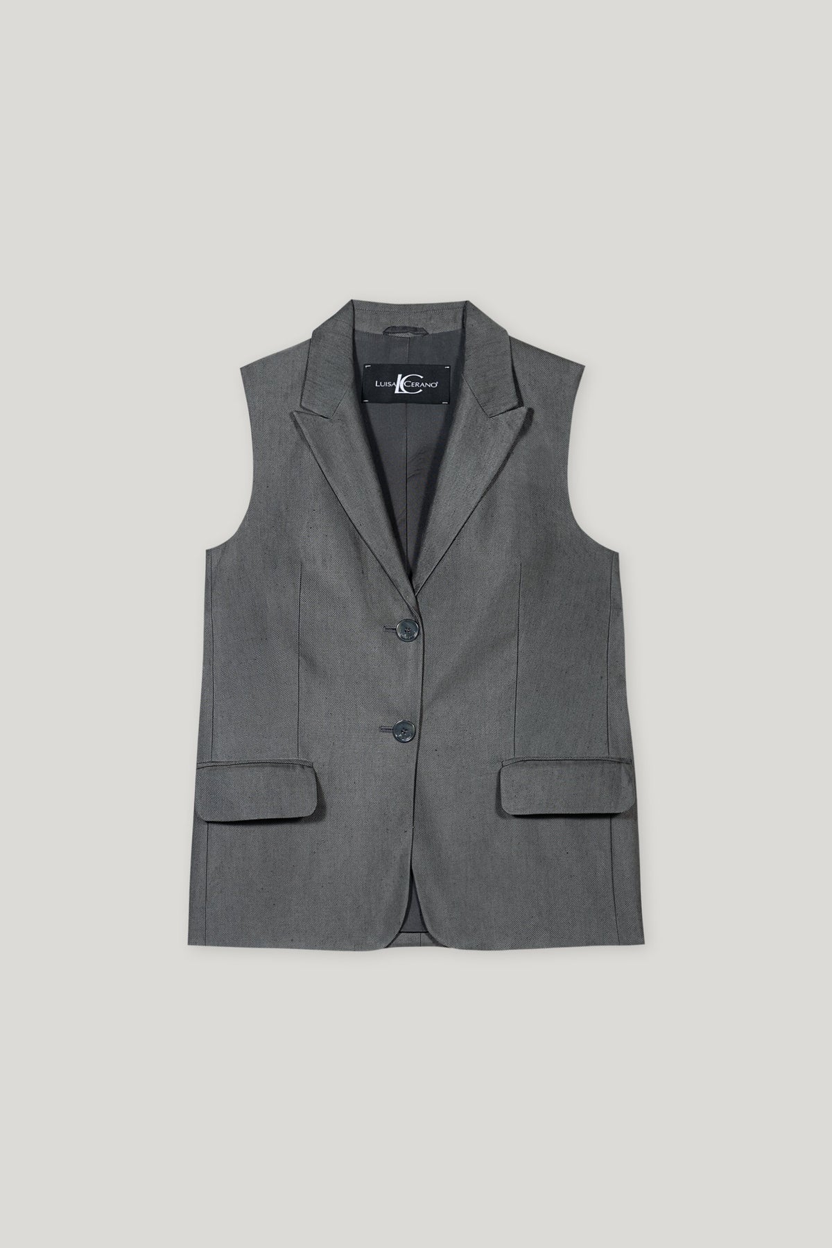 Gabardine-Blazerweste - cool grey - Standard | Artikel Front